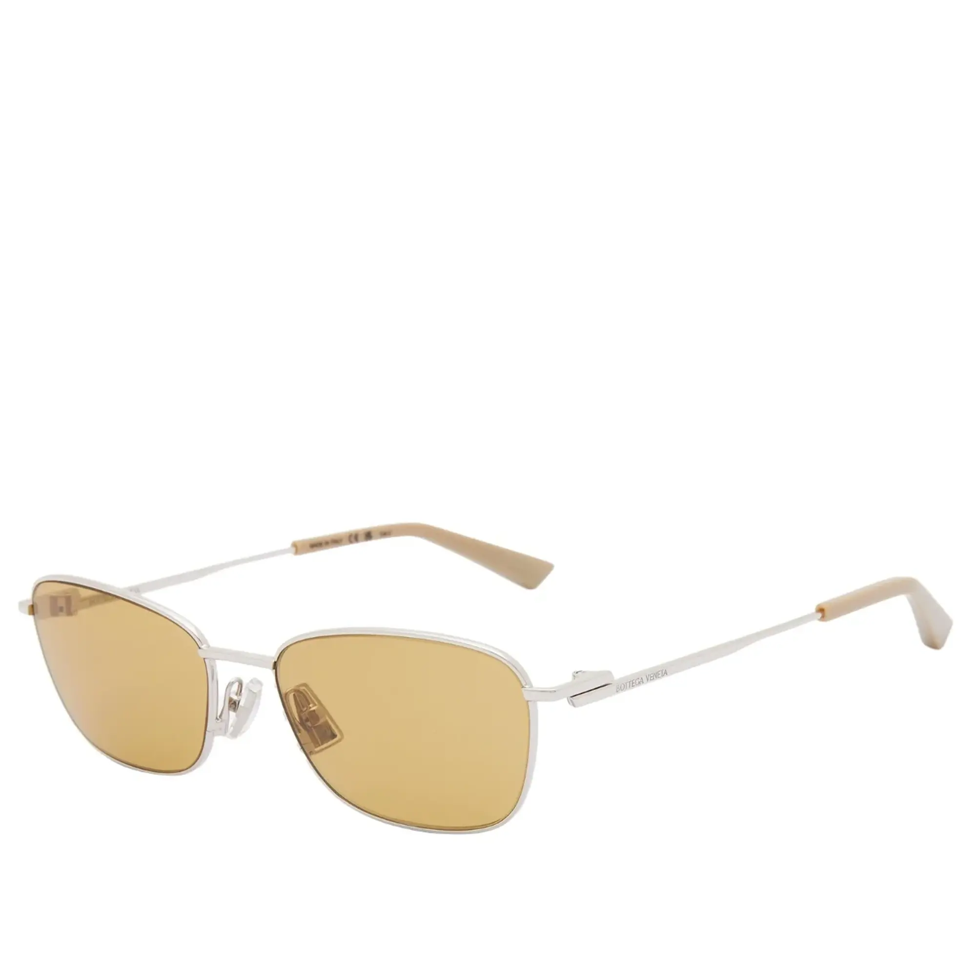 Bottega Veneta Eyewear Bottega Veneta BV1300S Sunglasses Silver/Brown