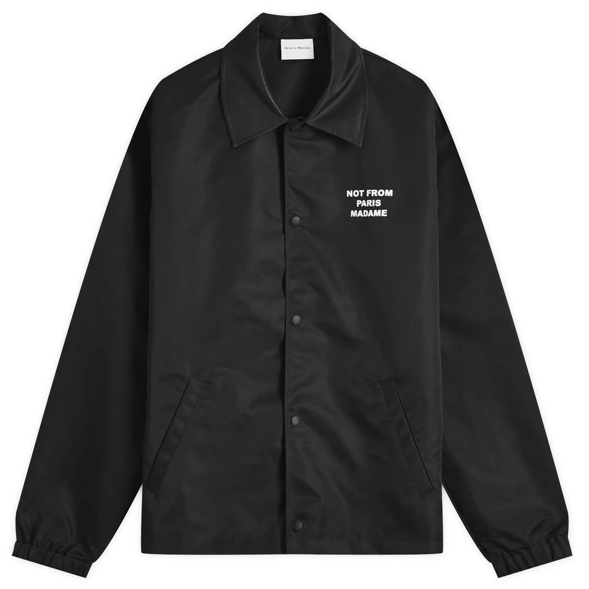 Drôle de Monsieur Men's Slogan Coach Jacket Black