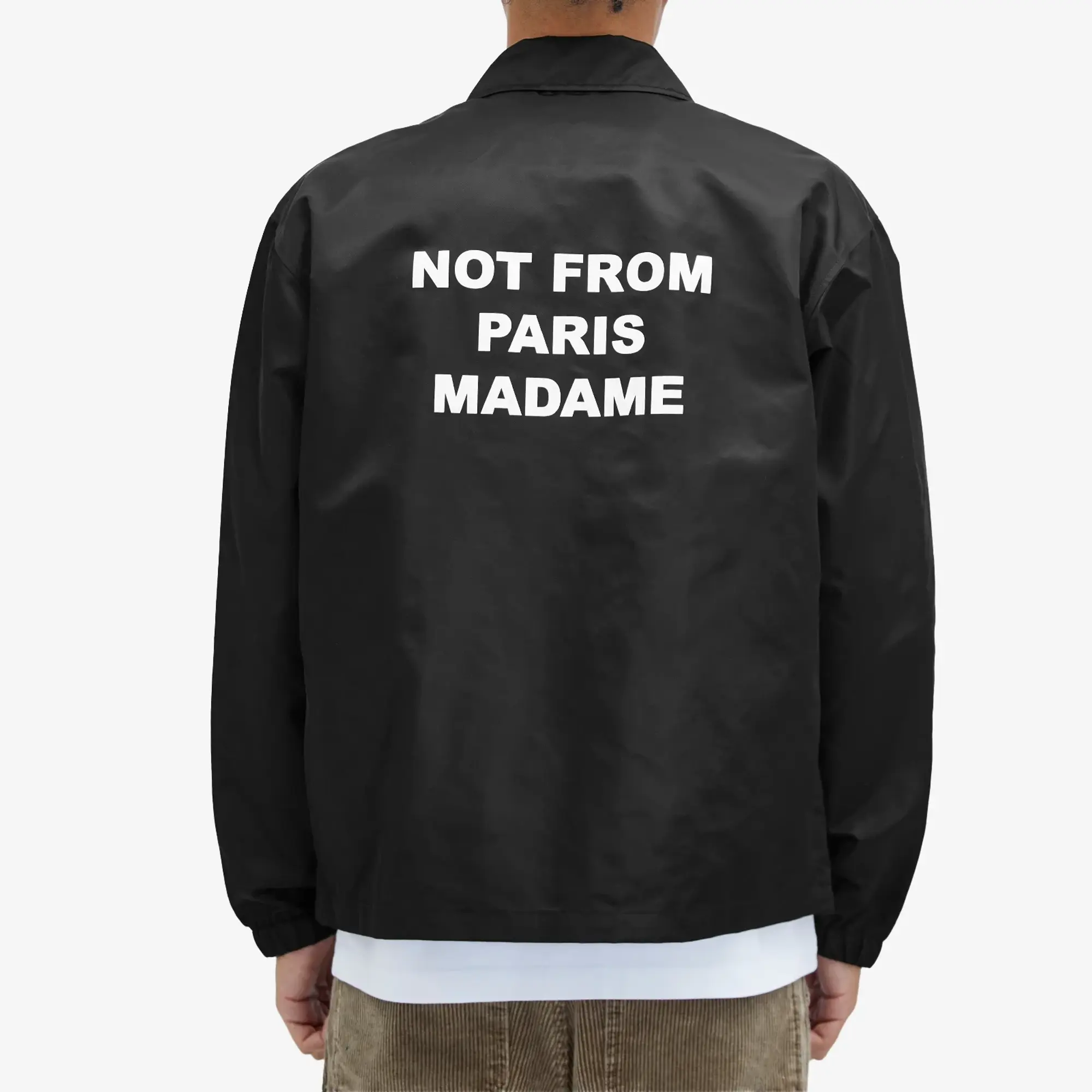 Drôle de Monsieur Men's Slogan Coach Jacket Black