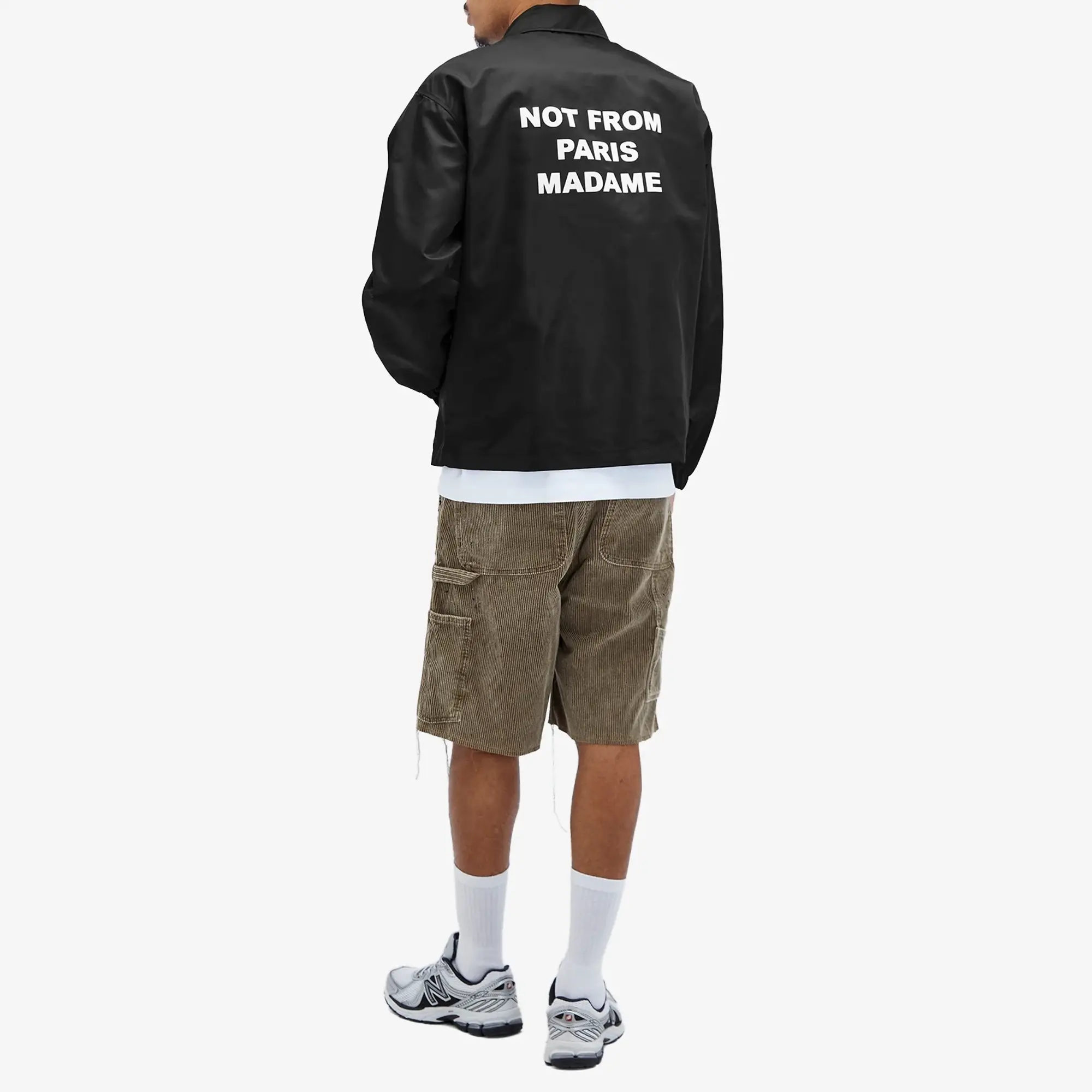 Drôle de Monsieur Men's Slogan Coach Jacket Black