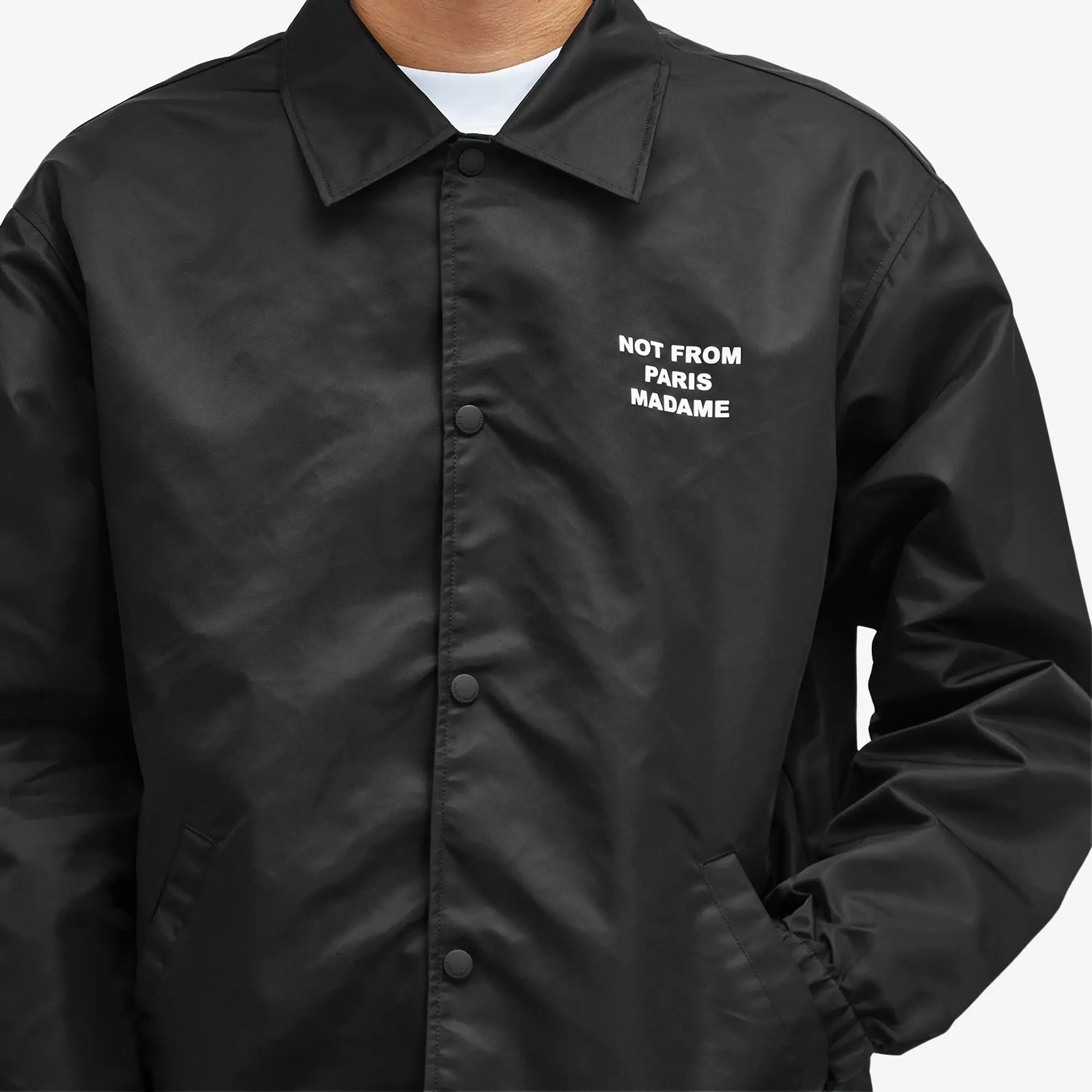 Drôle de Monsieur Men's Slogan Coach Jacket Black