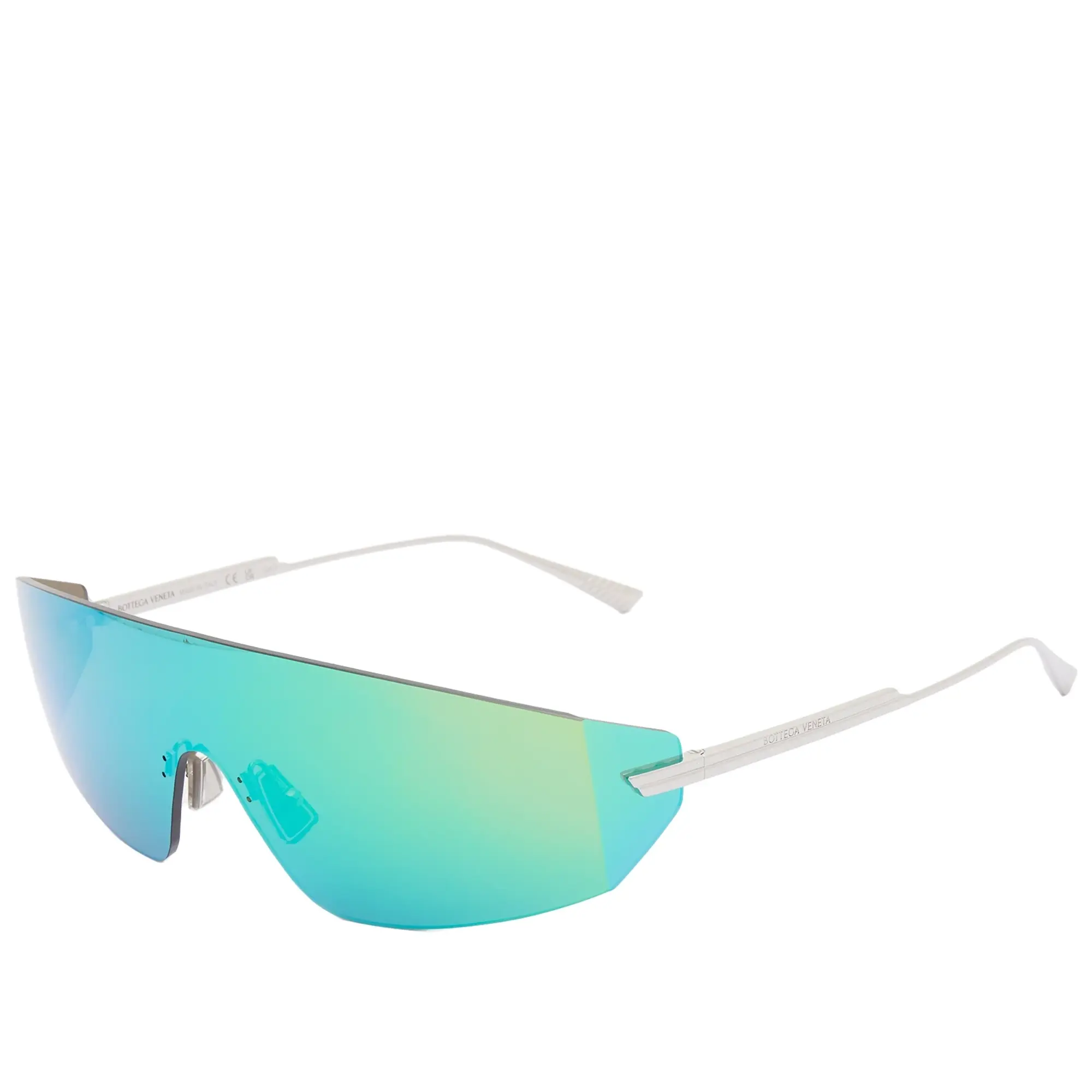 Bottega Veneta Eyewear Bottega Veneta BV1299S Sunglasses Silver/Green