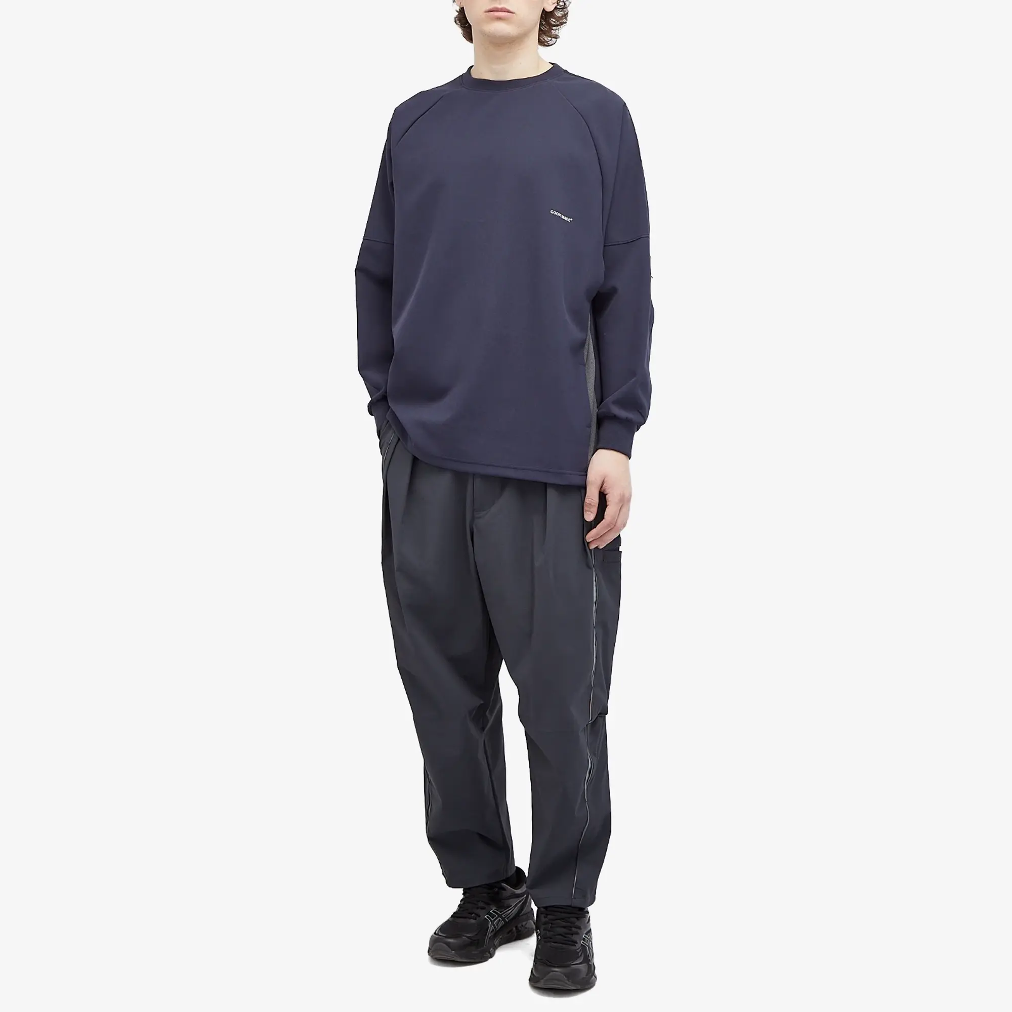 GOOPiMADE Men's GOOPiMADE Men's® “MEquip-L1” Torqued 3D Cable Crewneck Marine