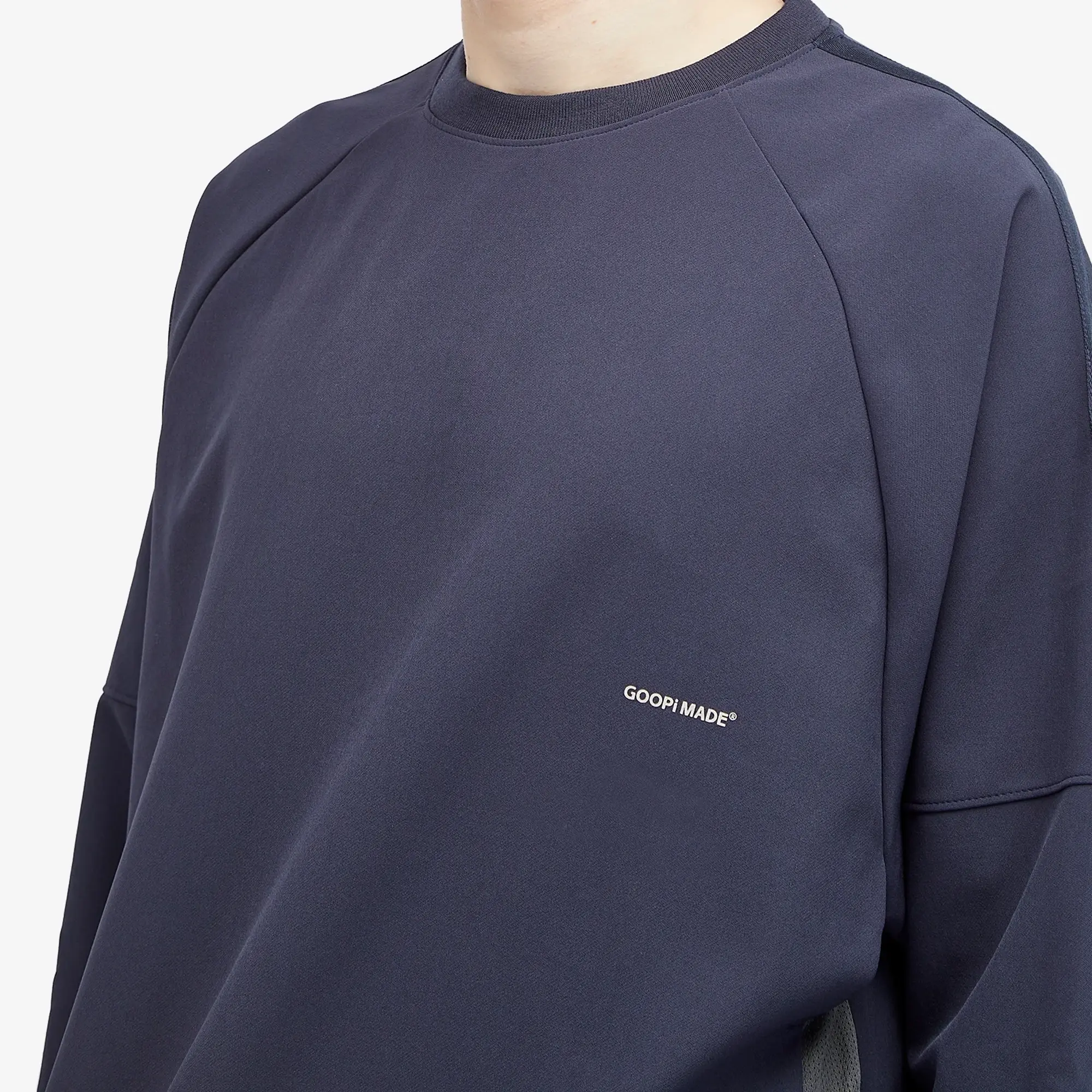 GOOPiMADE Men's GOOPiMADE Men's® “MEquip-L1” Torqued 3D Cable Crewneck Marine