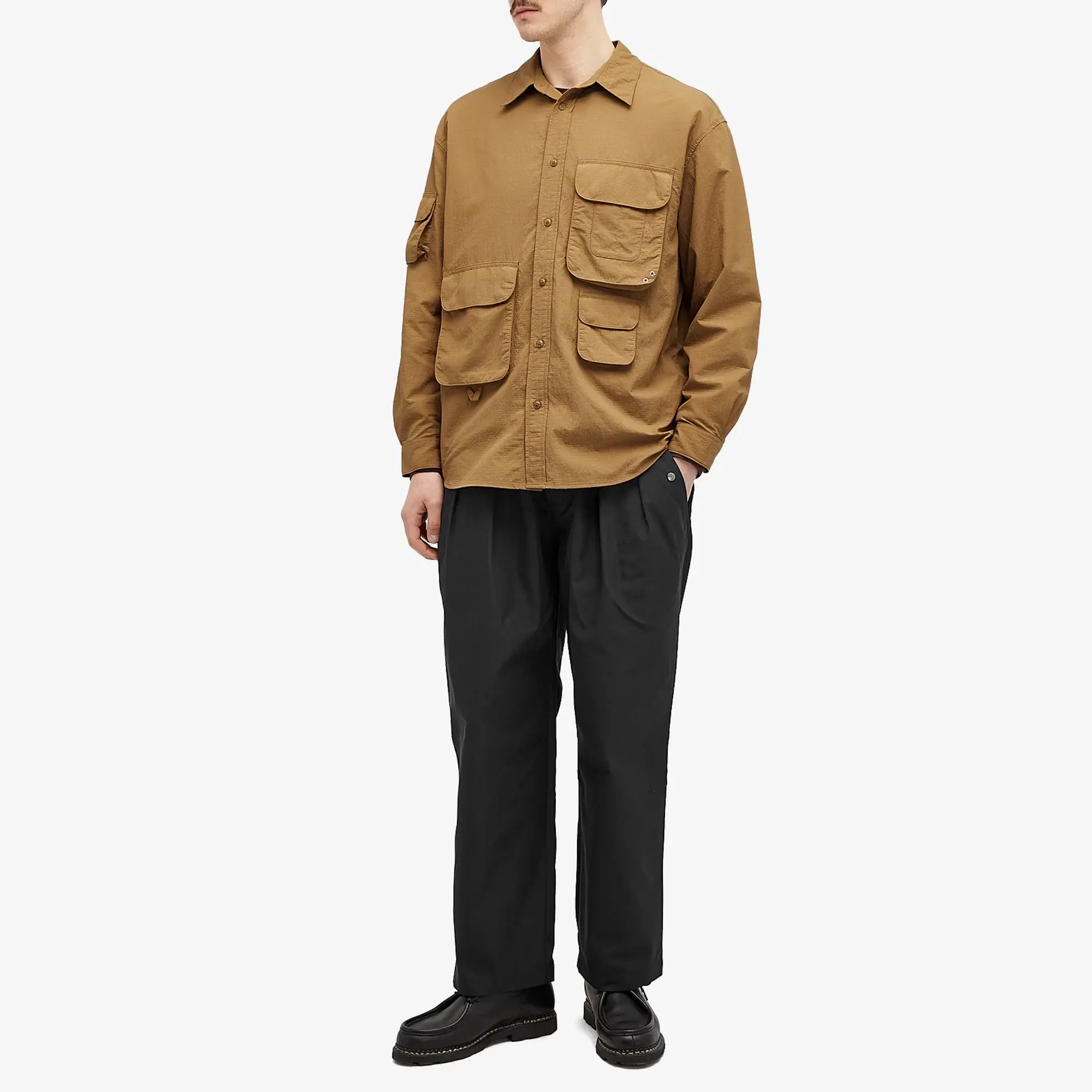 Uniform Bridge Men's Ripstop Multi Pocket Shirt Tan
