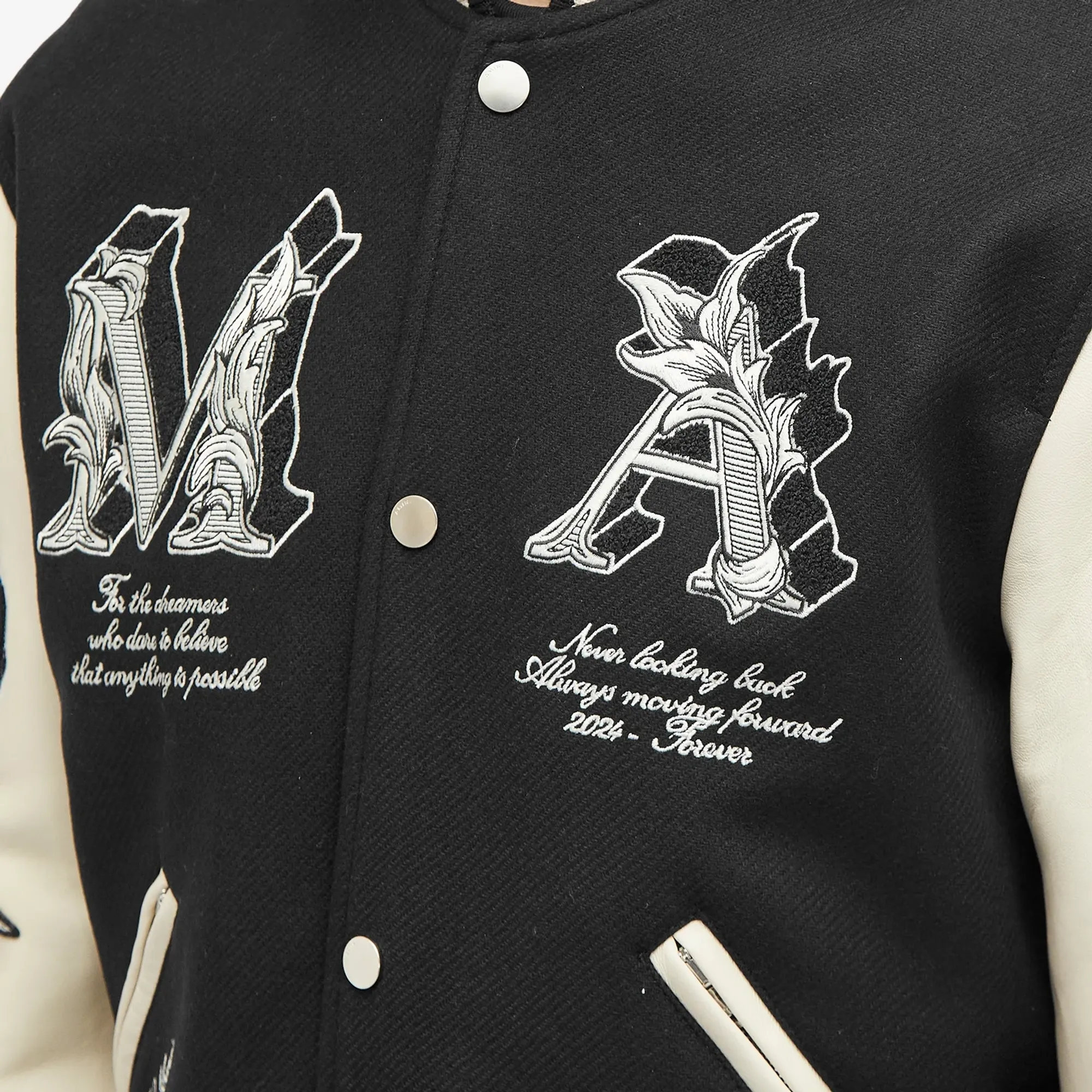 AMIRI Men's MA Angel Varsity Jacket Black | AMOUBB1003-BLK | FOOTY.COM