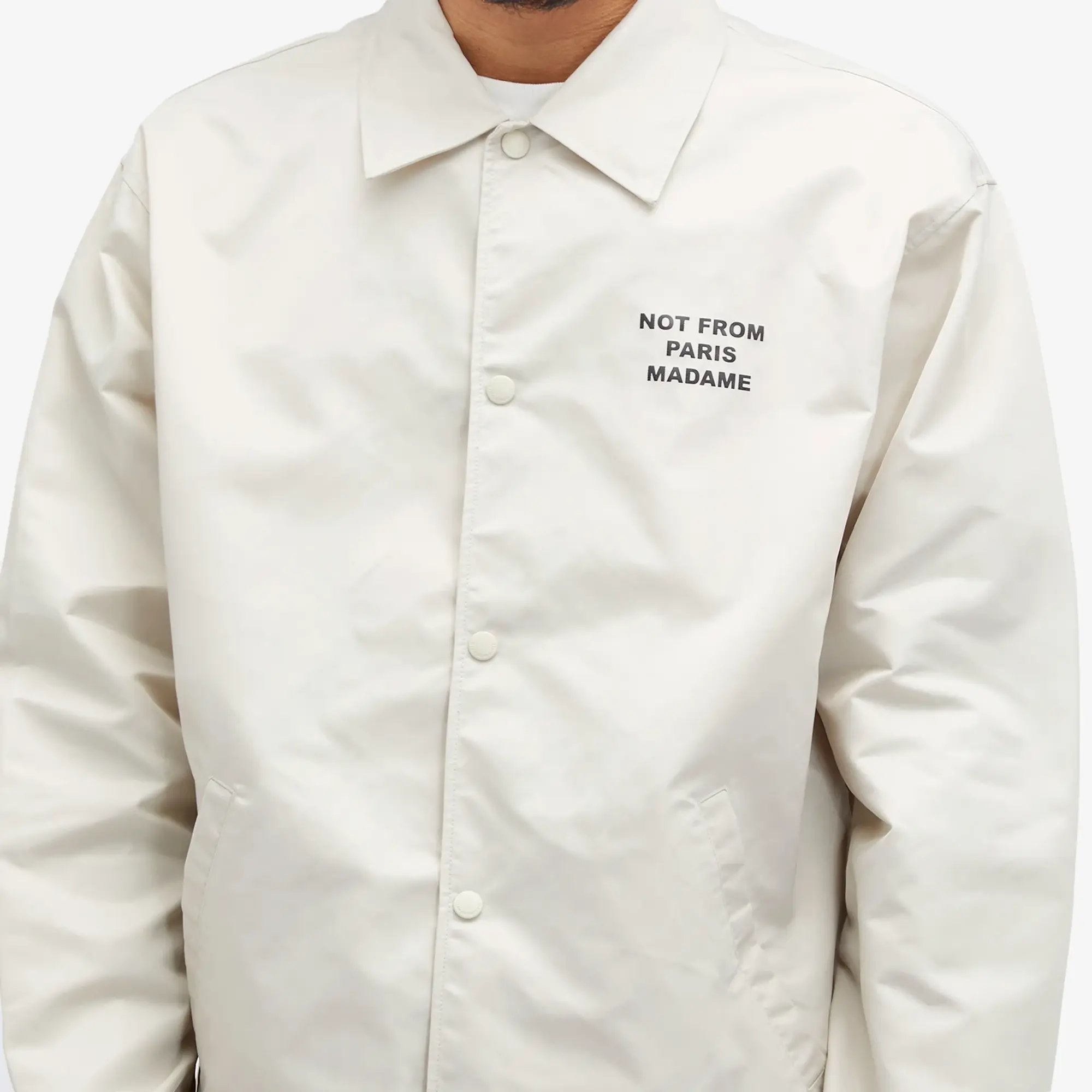 Drôle de Monsieur Men's Slogan Coach Jacket Mastic