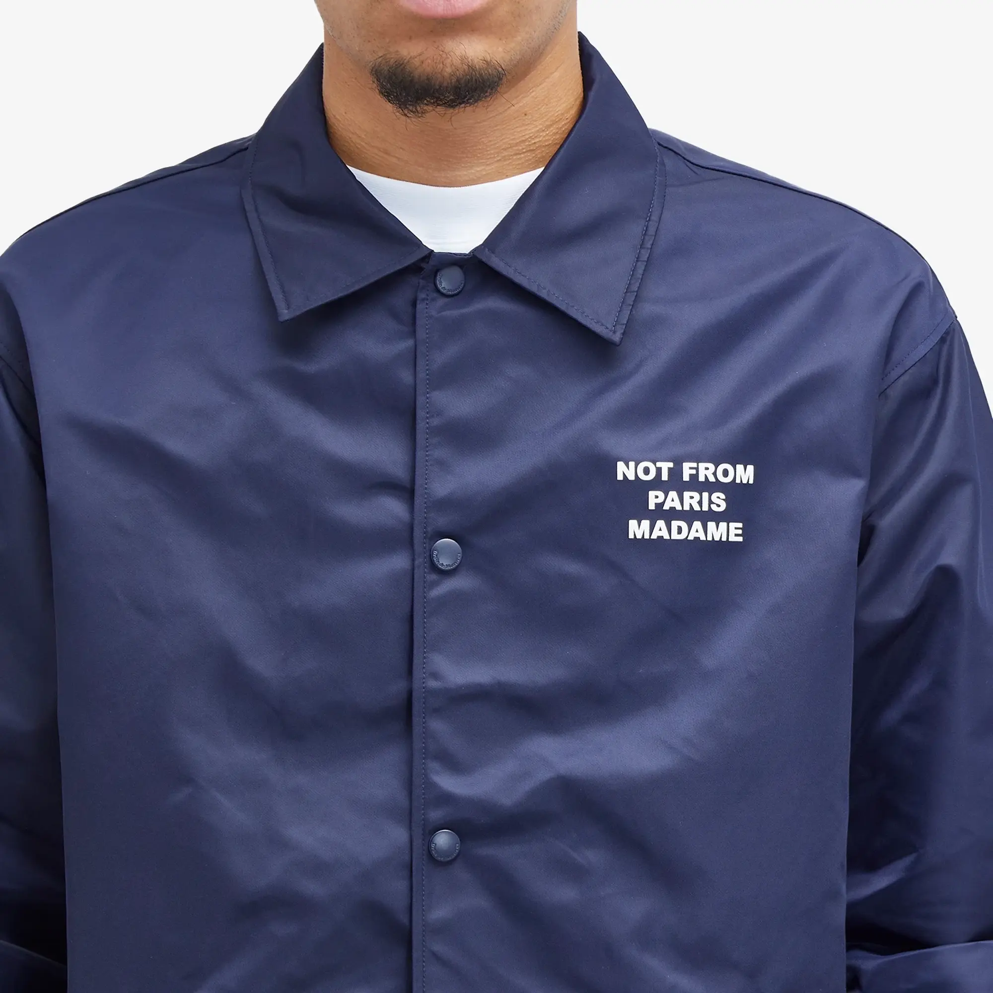 Drôle De Monsieur La Veste Slogan Men Overshirts Blue
