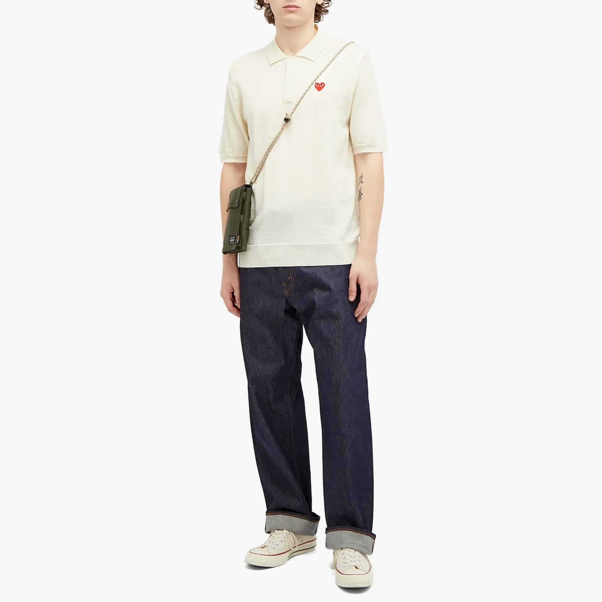 Comme des Garçons Play Men's Knit Polo White