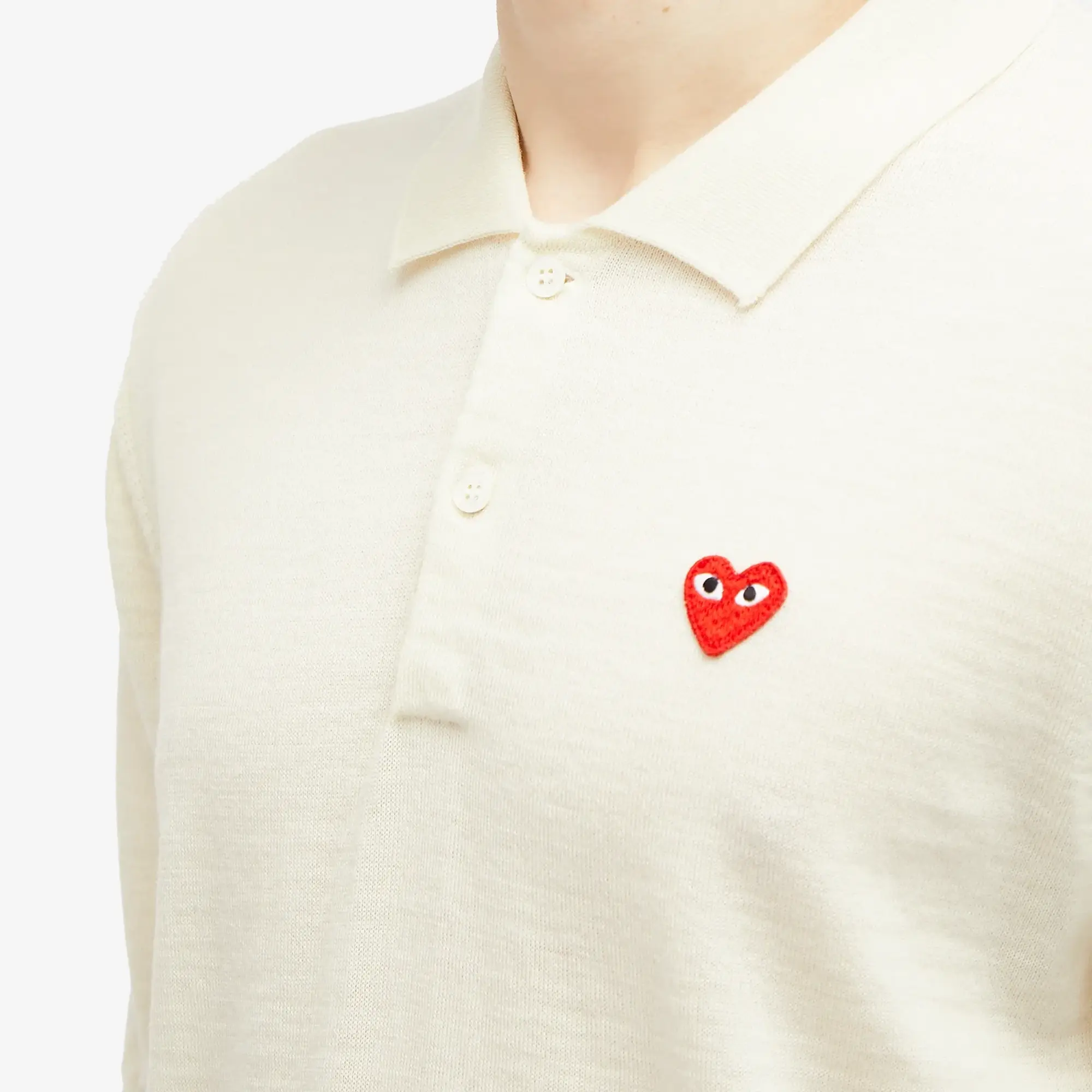 Comme des Garçons Play Men's Knit Polo White