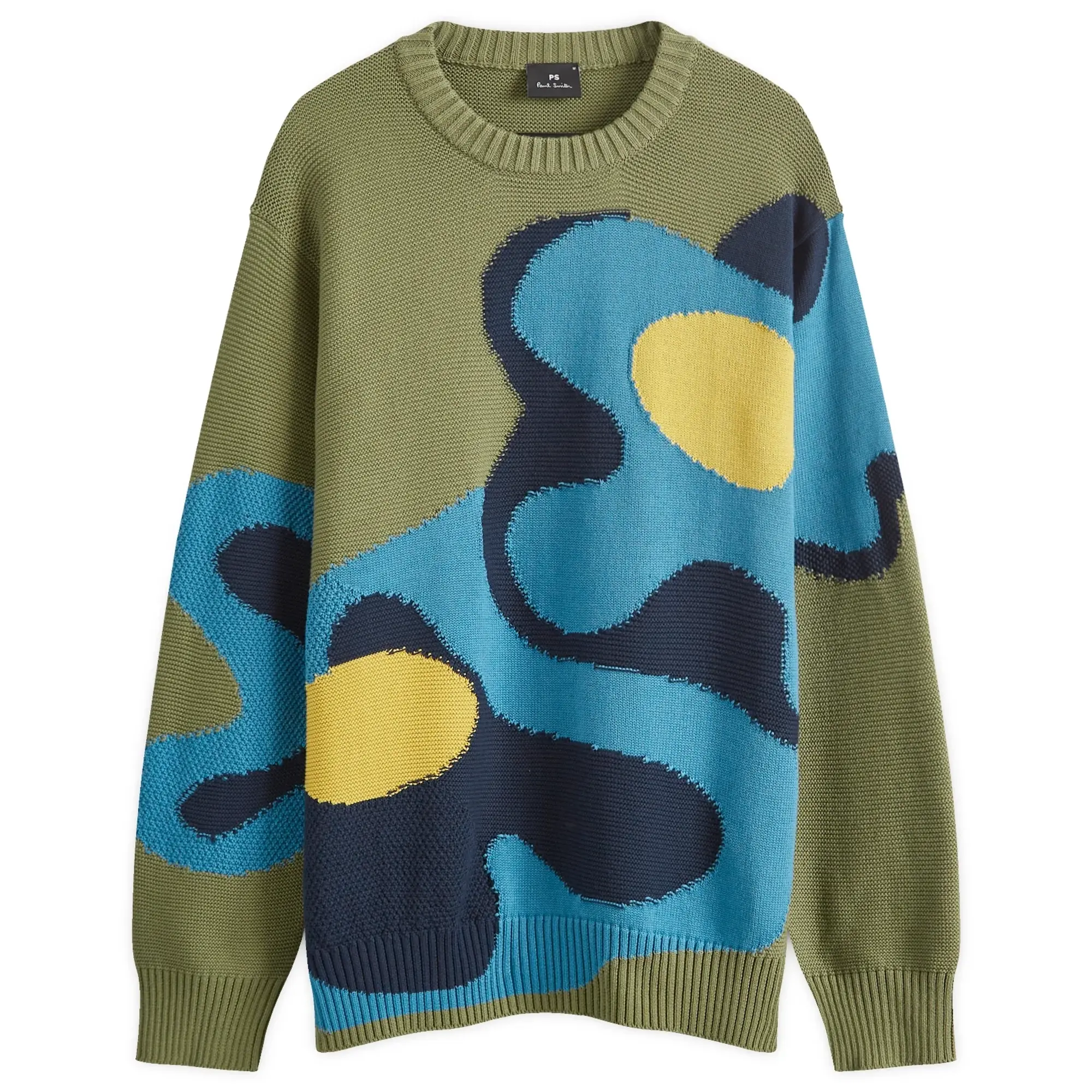 Paul Smith Men's Flower Itarsia Knit Sweater Green