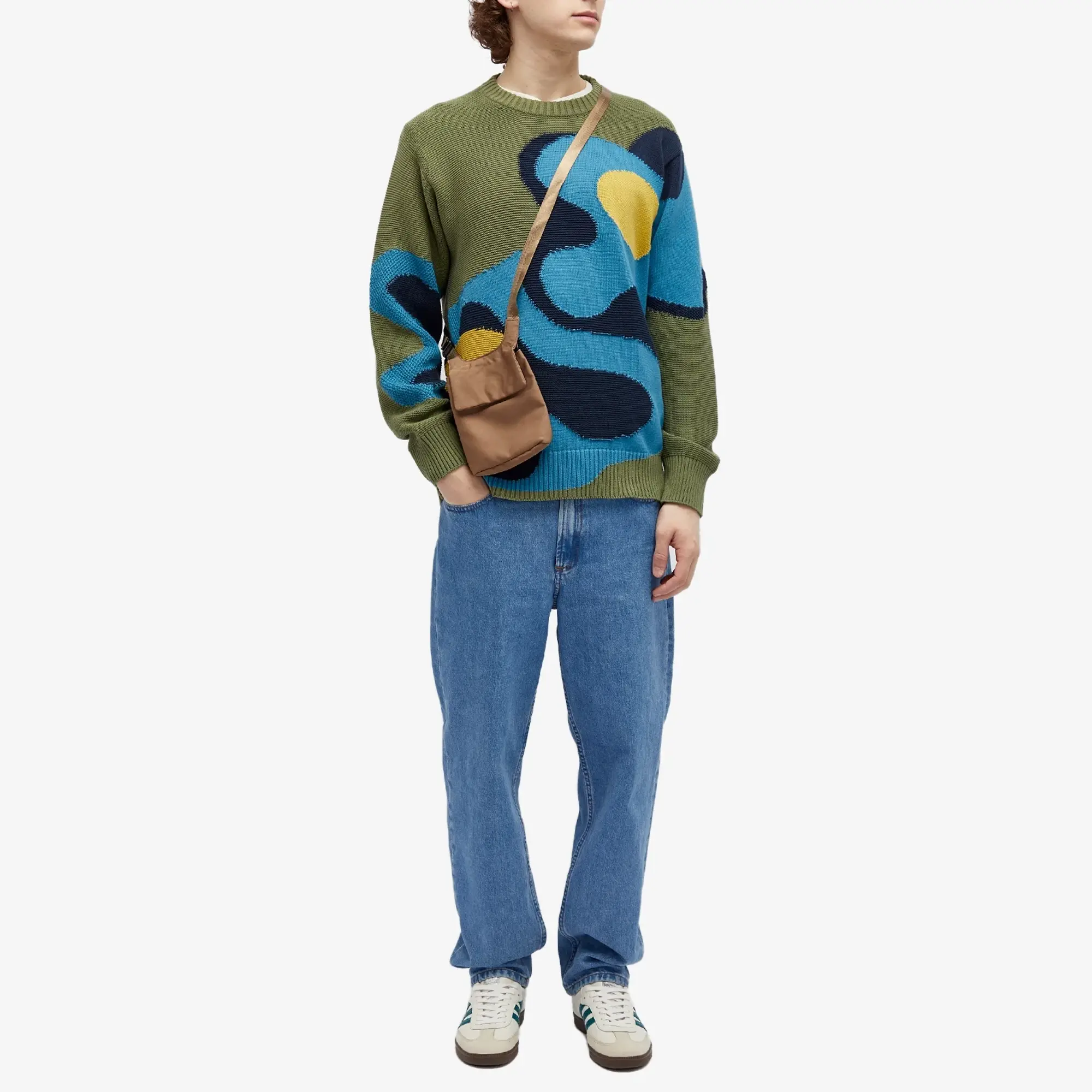 Paul Smith Men's Flower Itarsia Knit Sweater Green