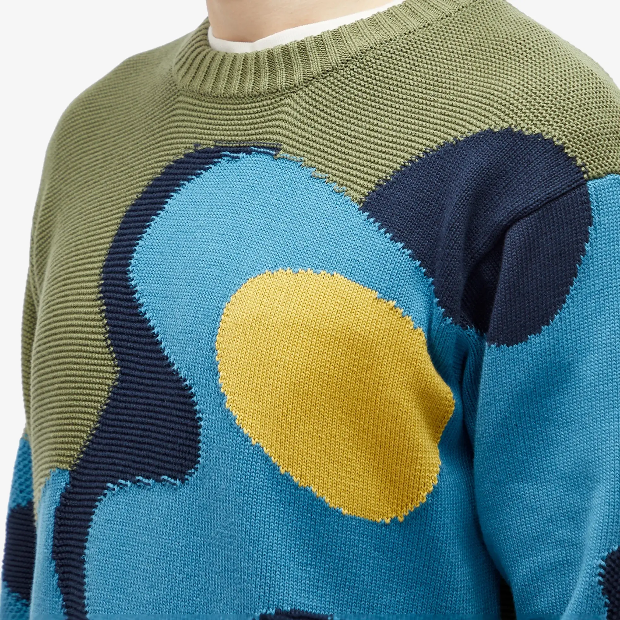 Paul Smith Men's Flower Itarsia Knit Sweater Green