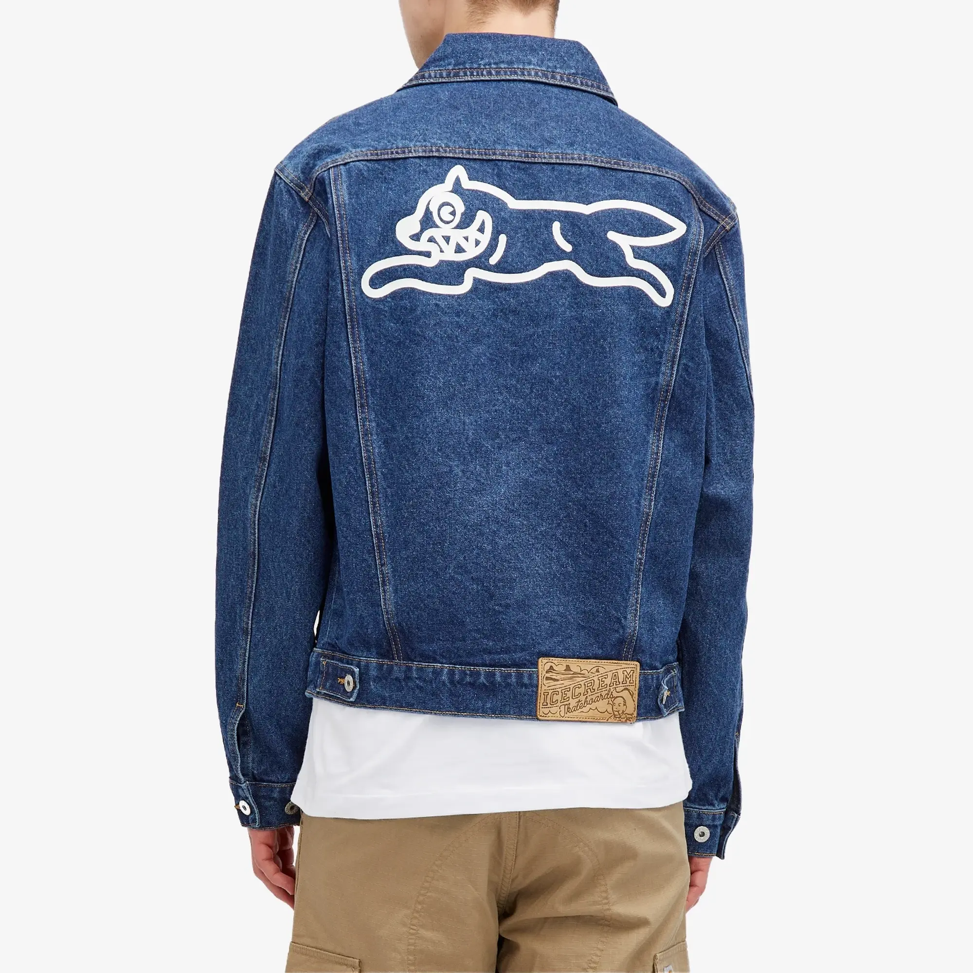 ICECREAM Men's Running Dog Denim Trucker Jacket Indigo