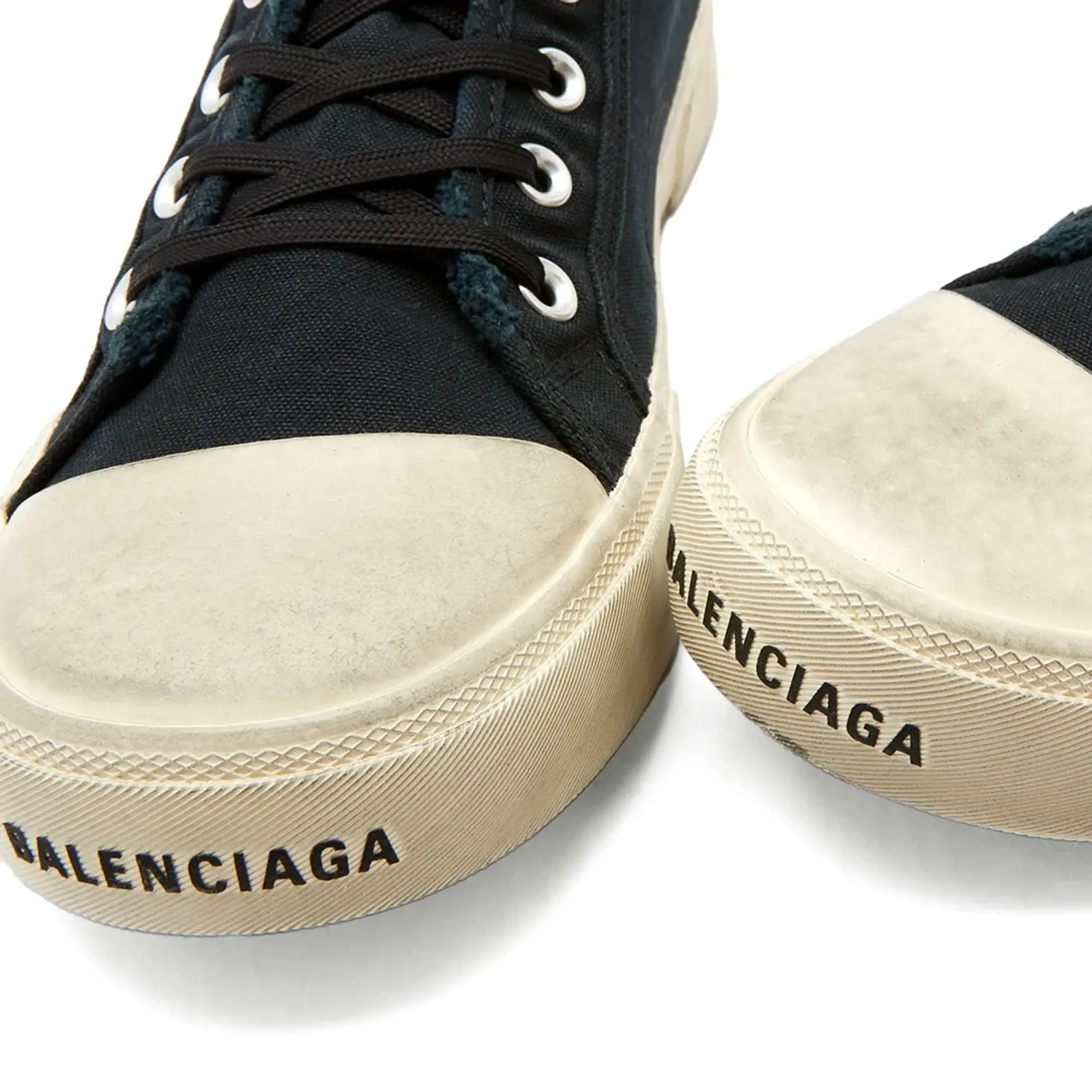 Balenciaga Men's Paris High Top Canvas Sneaker Black/White