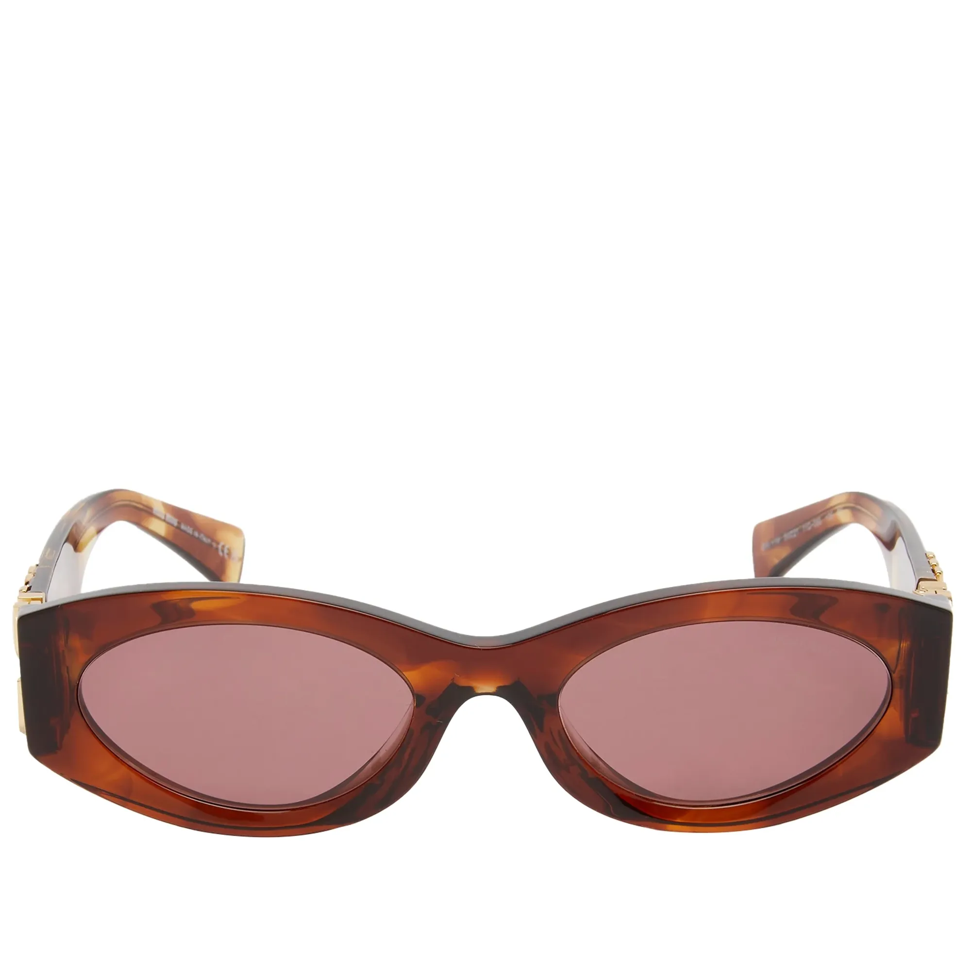 Miu Miu Sunglasses Striped Tobacco / Bordeaux Lens- NEW Miu Miu MU06ZS 26E50U-50 Striped Tobacco / Etruscan Lenses main image 4