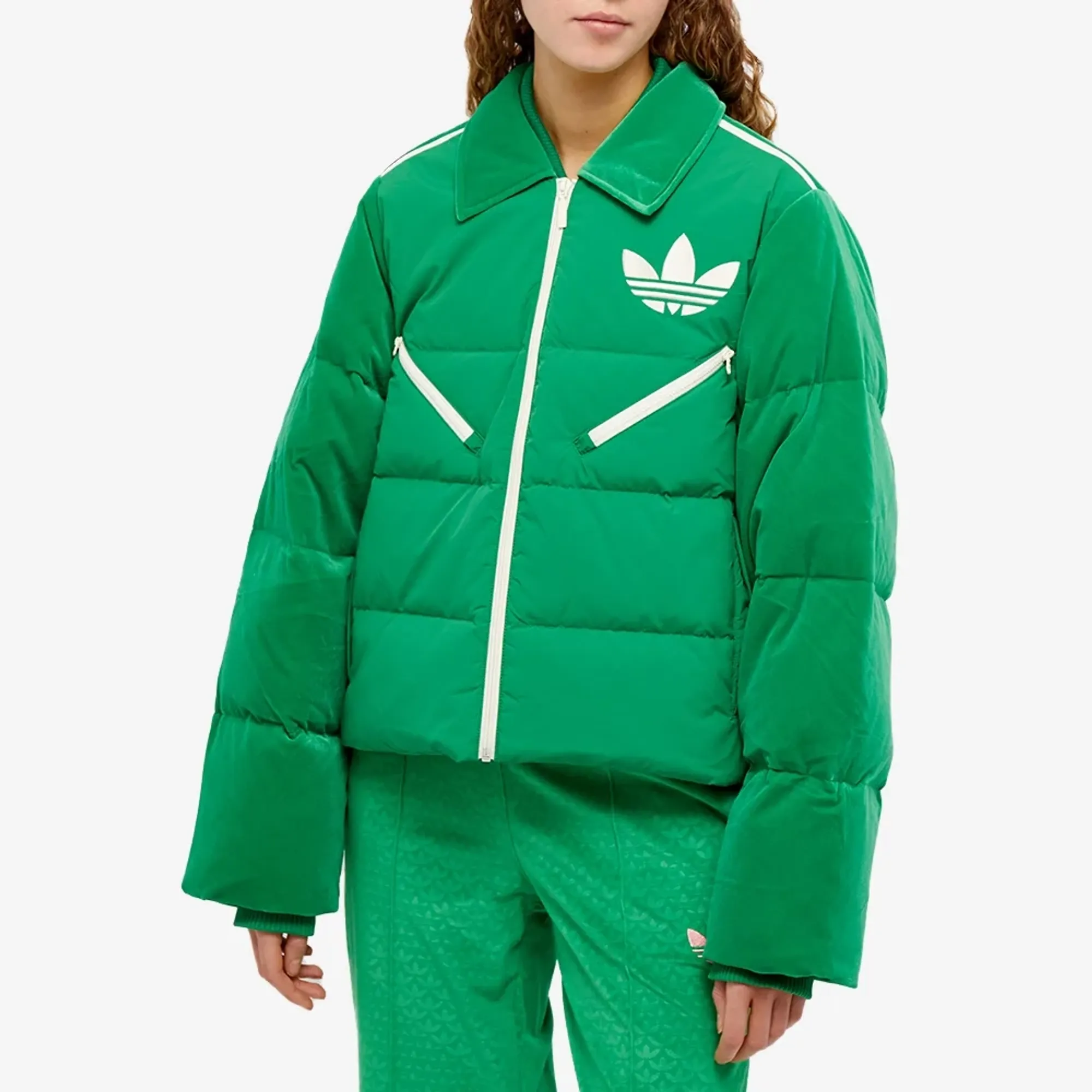 Adidas Women's Adicolor 70s Velvet Puffer Jacket Green | IB2027 Adidas Women's Adicolor 70s Velvet Puffer Jacket Green | IB2027
