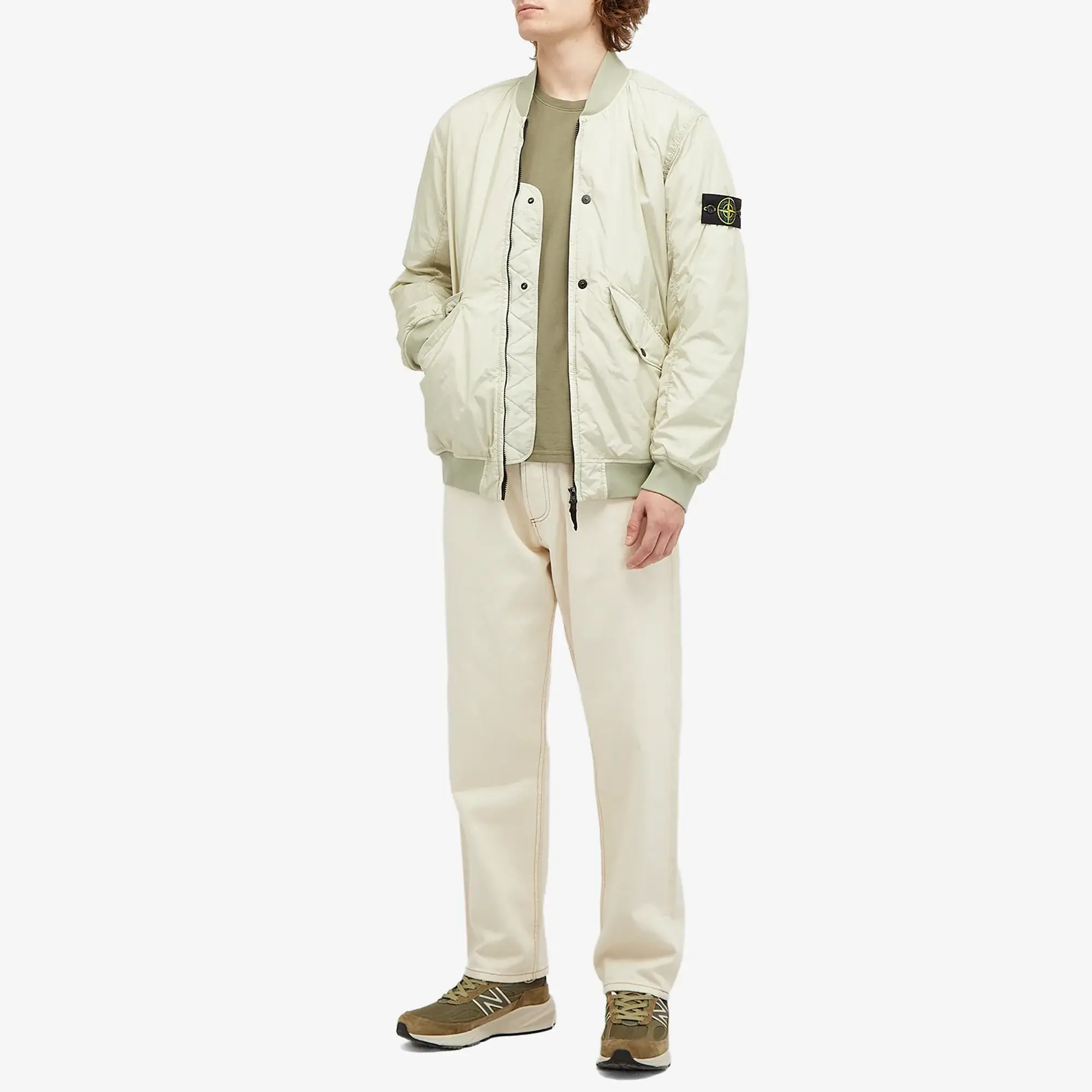Stone Island Men's Crinkle Reps Hooded Primaloft-TC Jacket Plaster