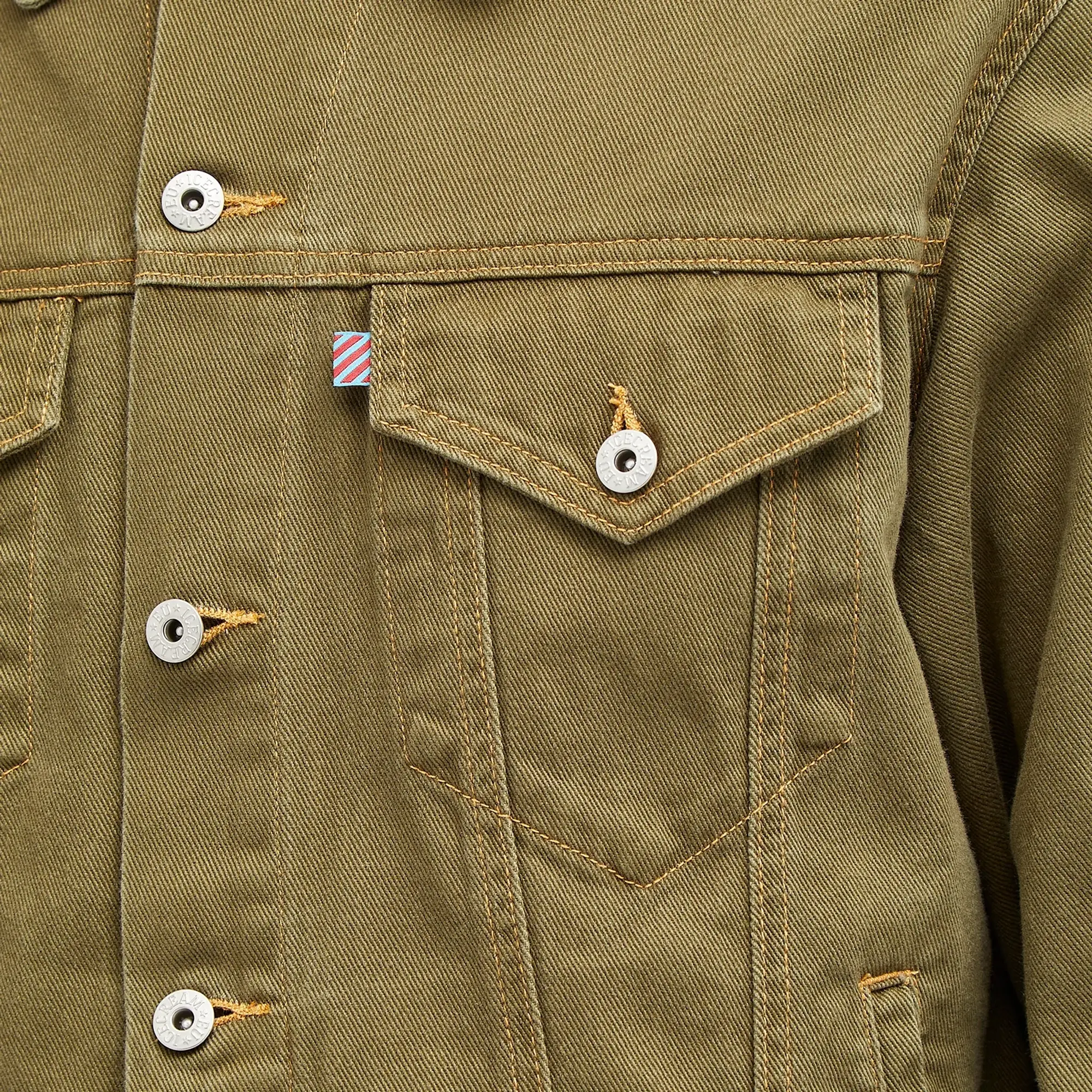 ICECREAM Men's Running Dog Denim Trucker Jacket Green