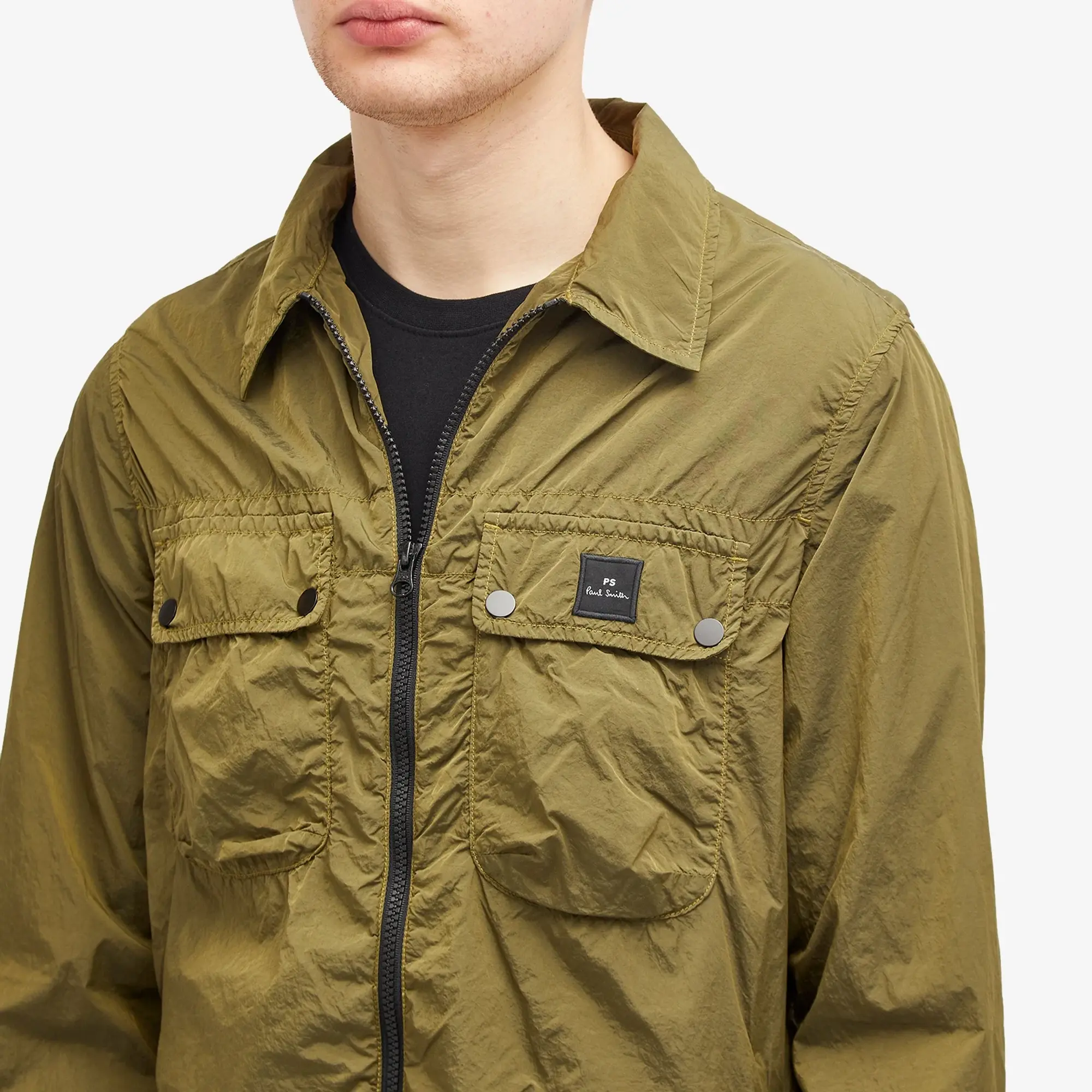 Paul Smith Men's Zip Front Nylon Jacket Green