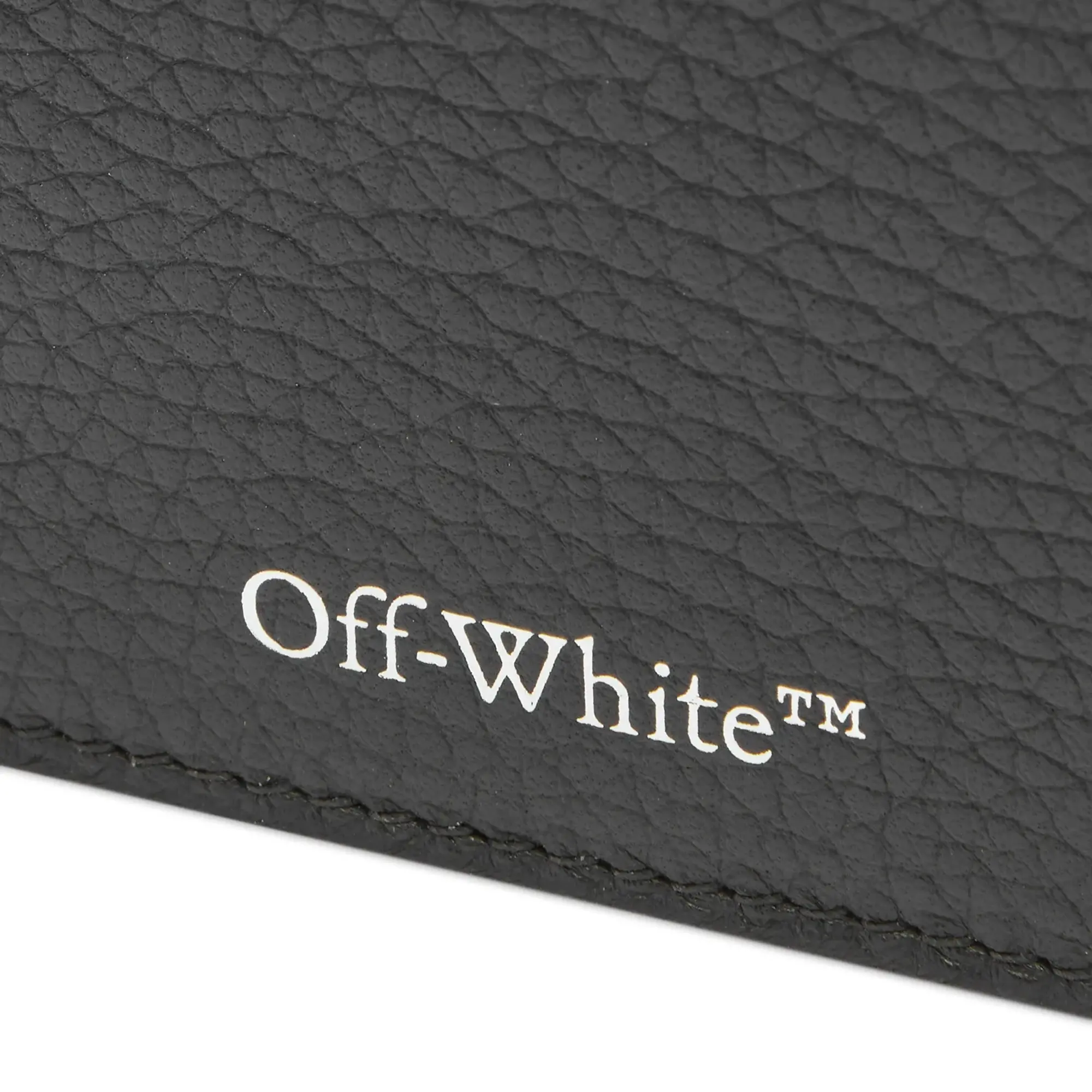 Off-White Men's Chevron Bifold Leather Wallet Black