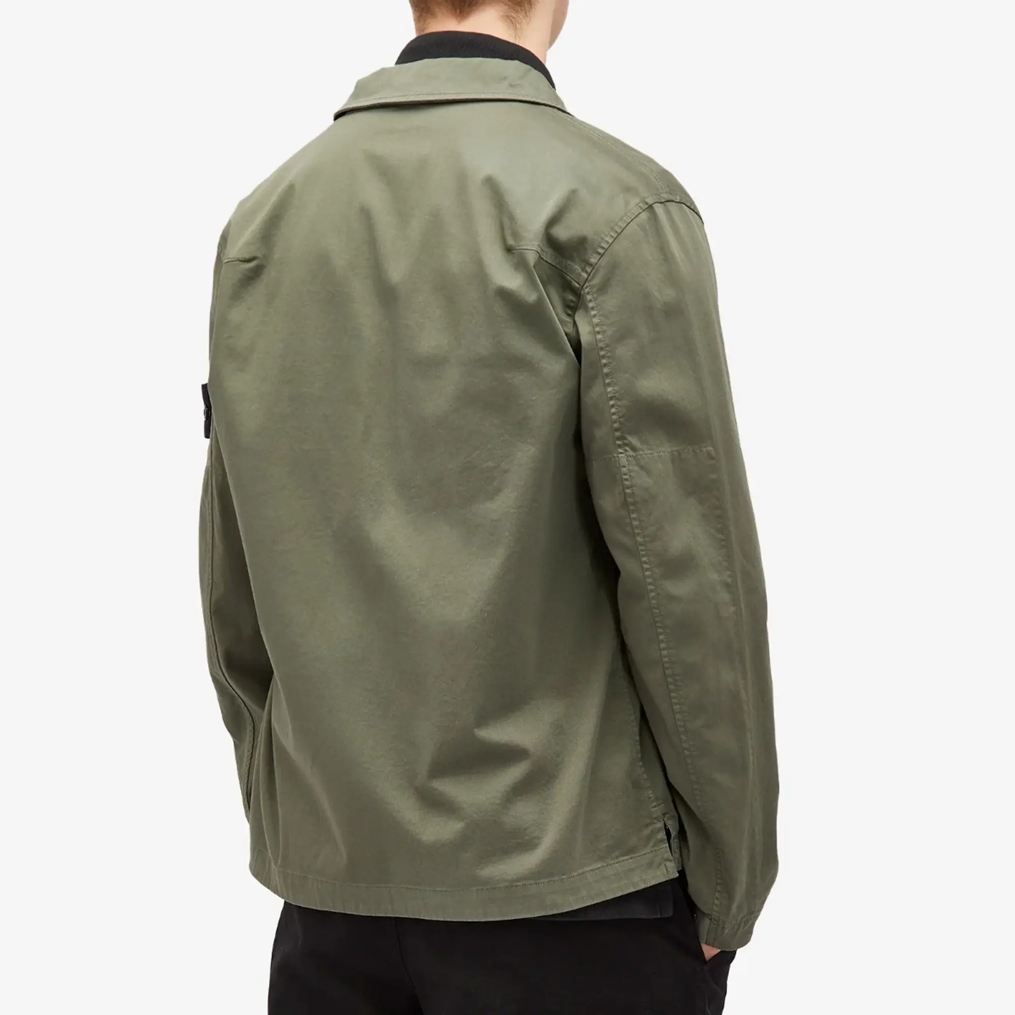 Stone Island Men's 2 Pocket Garment Dyed Shirt Jacket Musk