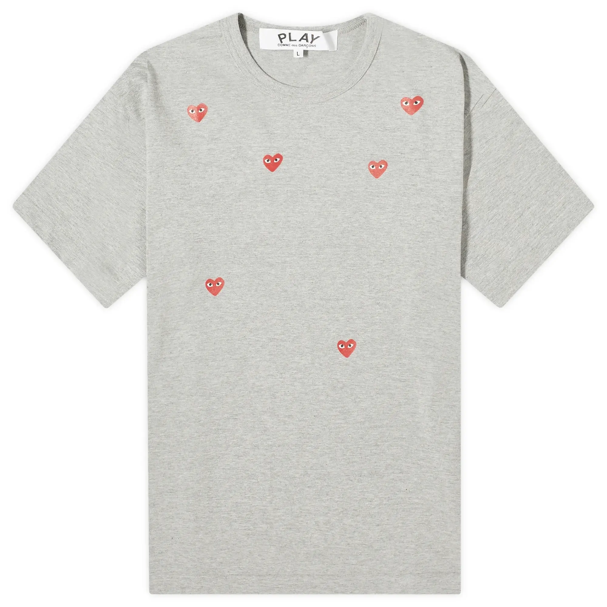 Comme des Garçons Play Men's Many Heart T-Shirt Grey