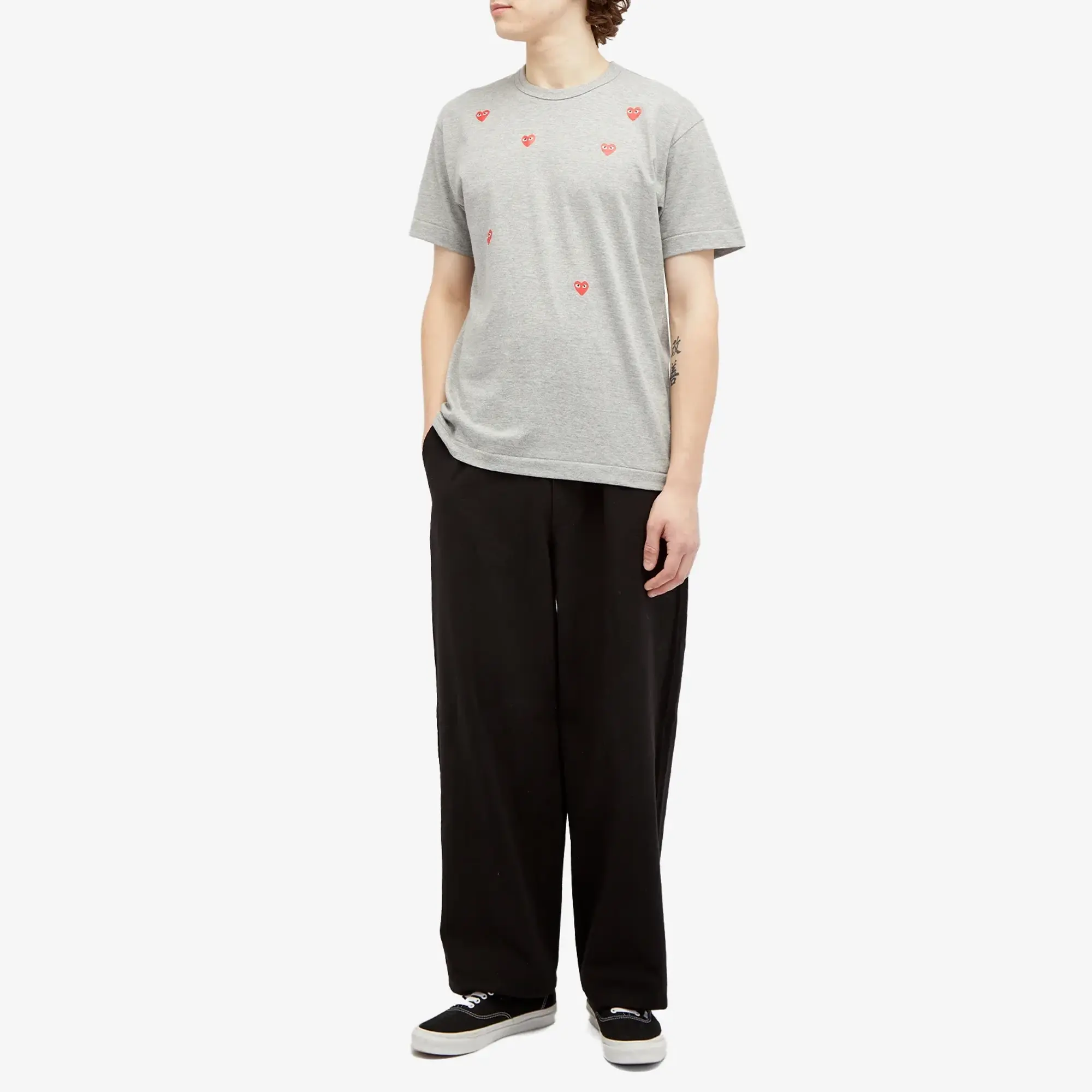 Comme des Garçons Play Men's Many Heart T-Shirt Grey
