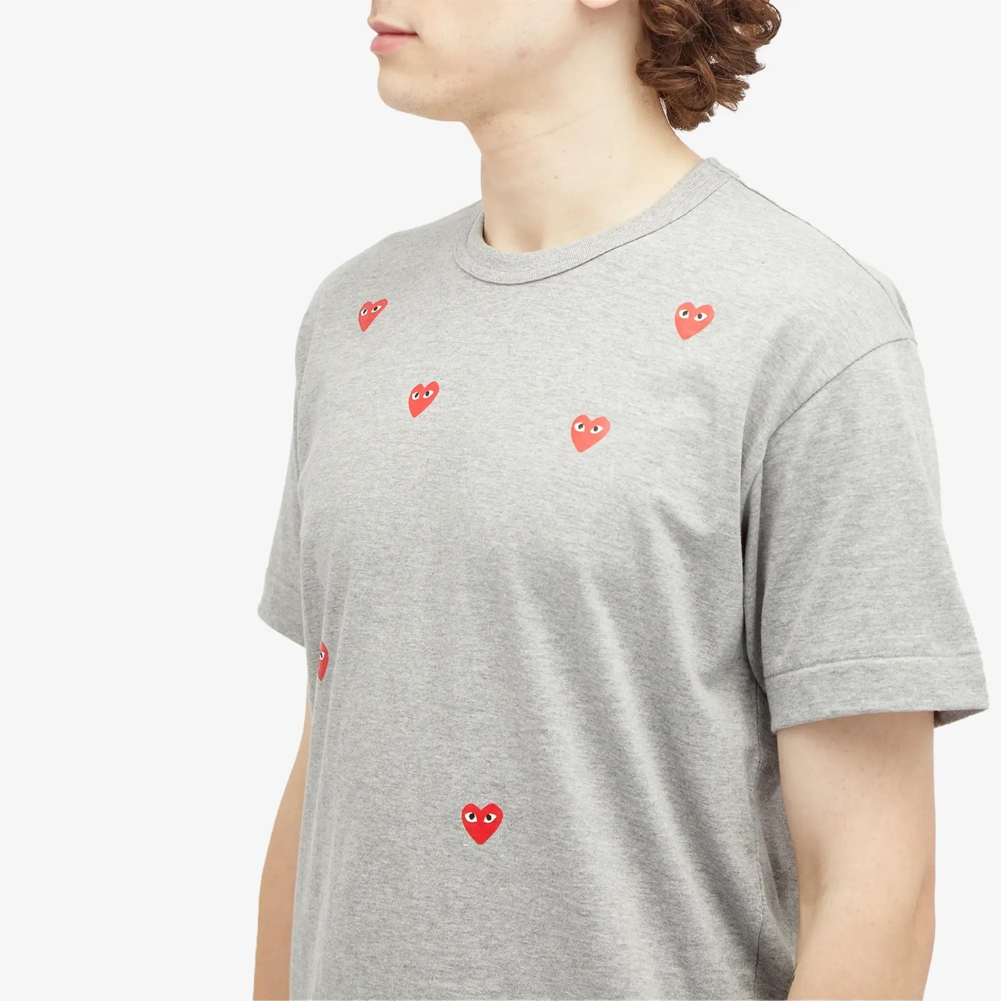 Comme des Garçons Play Men's Many Heart T-Shirt Grey