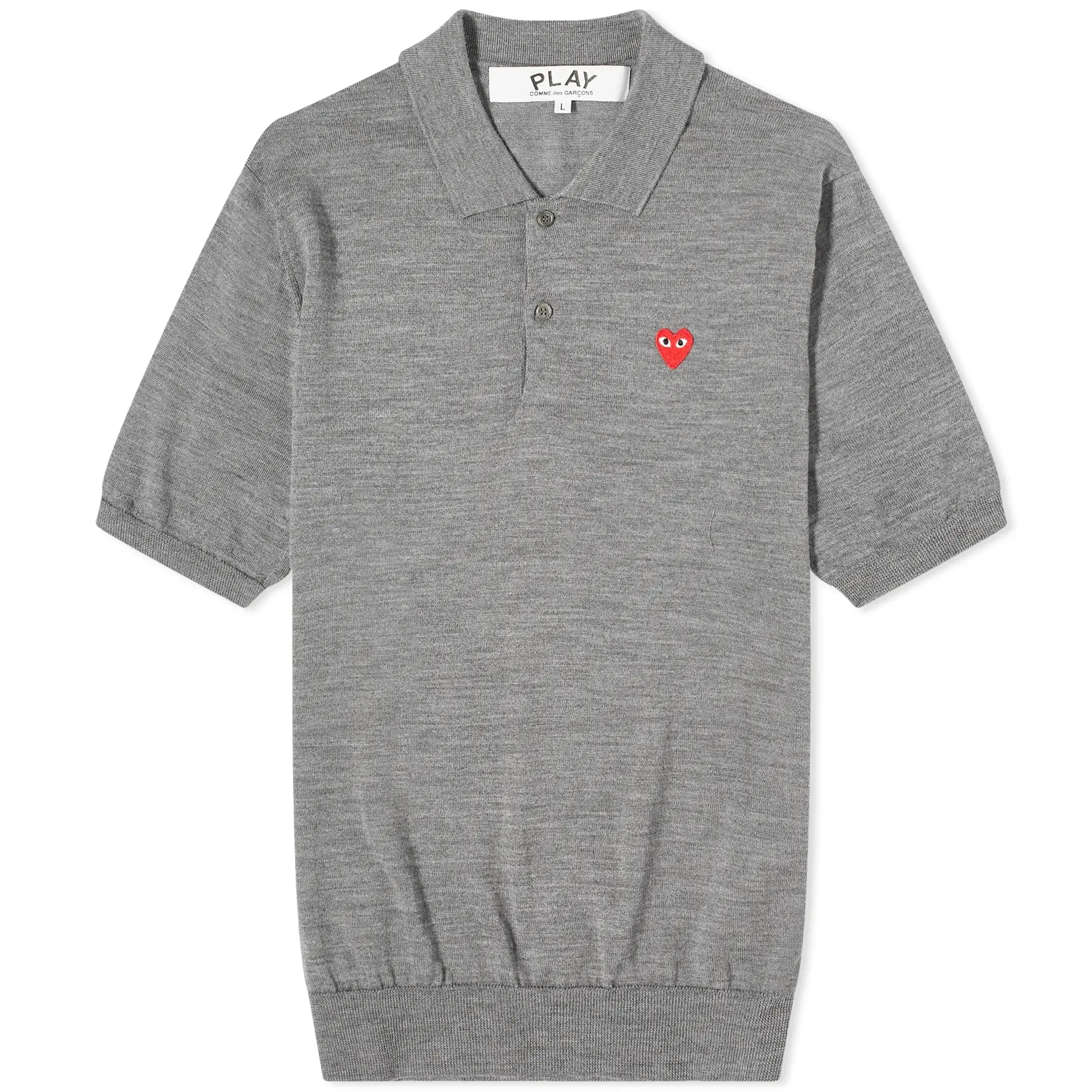 Comme des Garçons Play Men's Knit Polo Grey