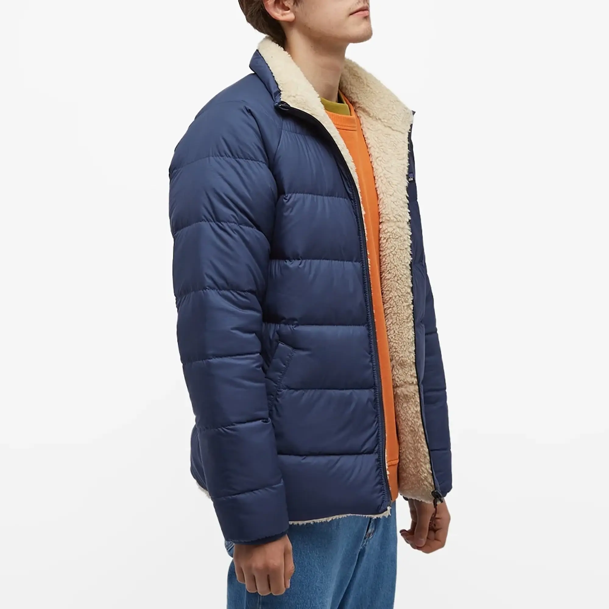 Patagonia Men's Reversible Silent Down Jacket New Navy