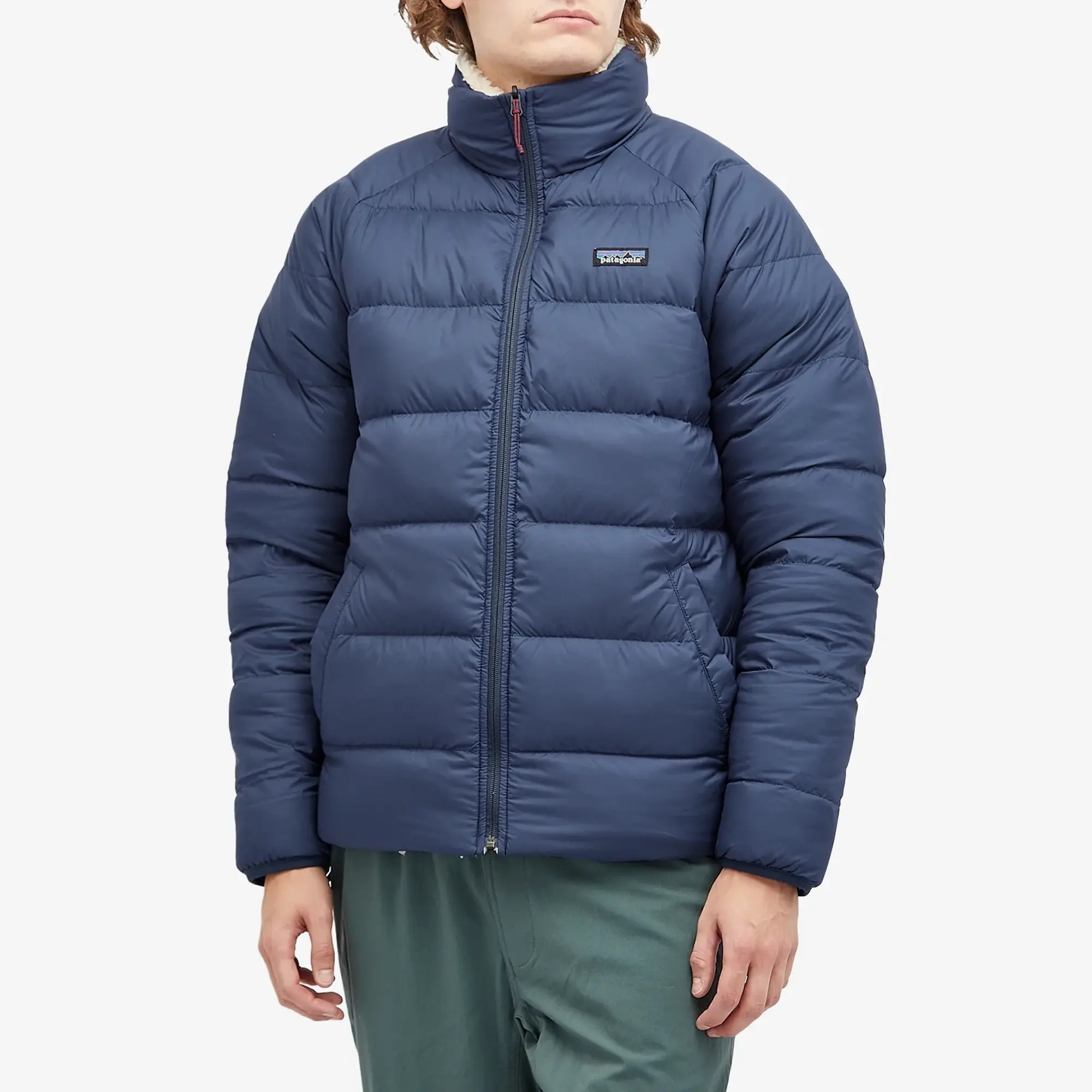 Patagonia Men's Reversible Silent Down Jacket New Navy