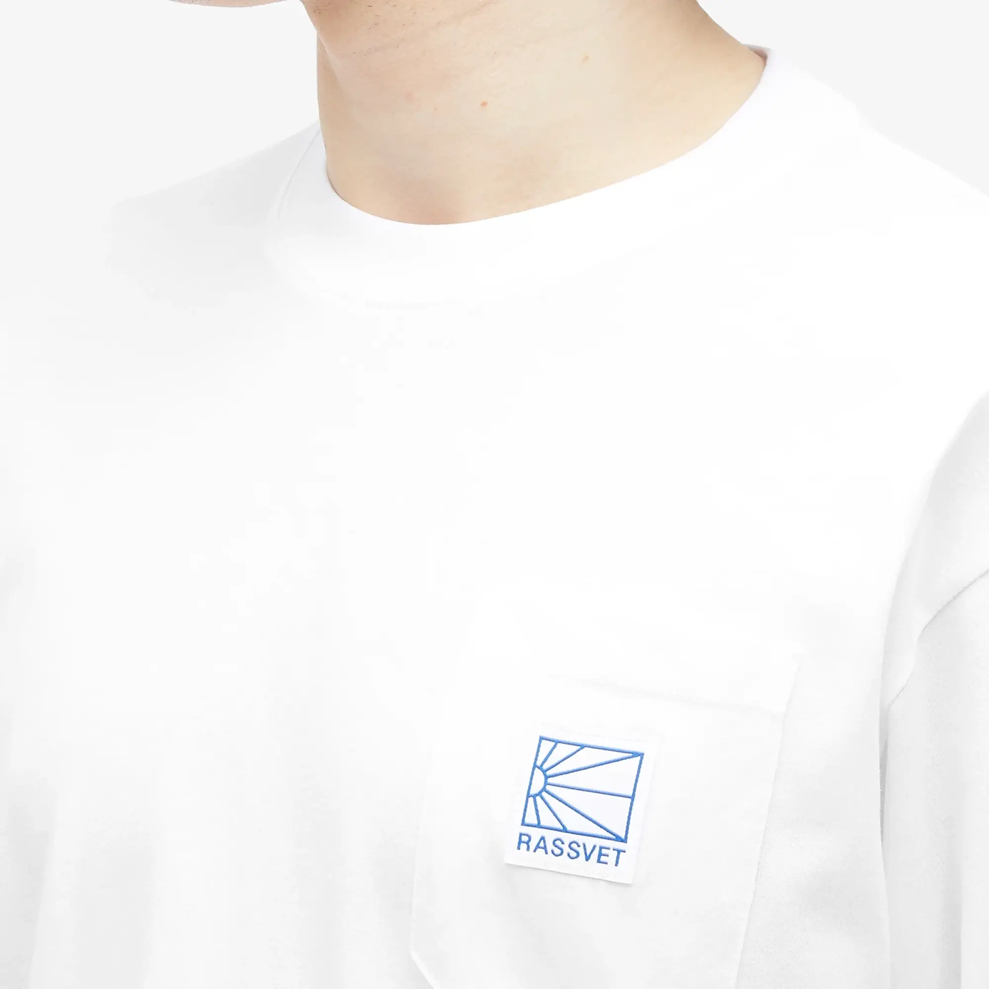 RASSVET Men's Pocket Tag Long Sleeve T-Shirt White