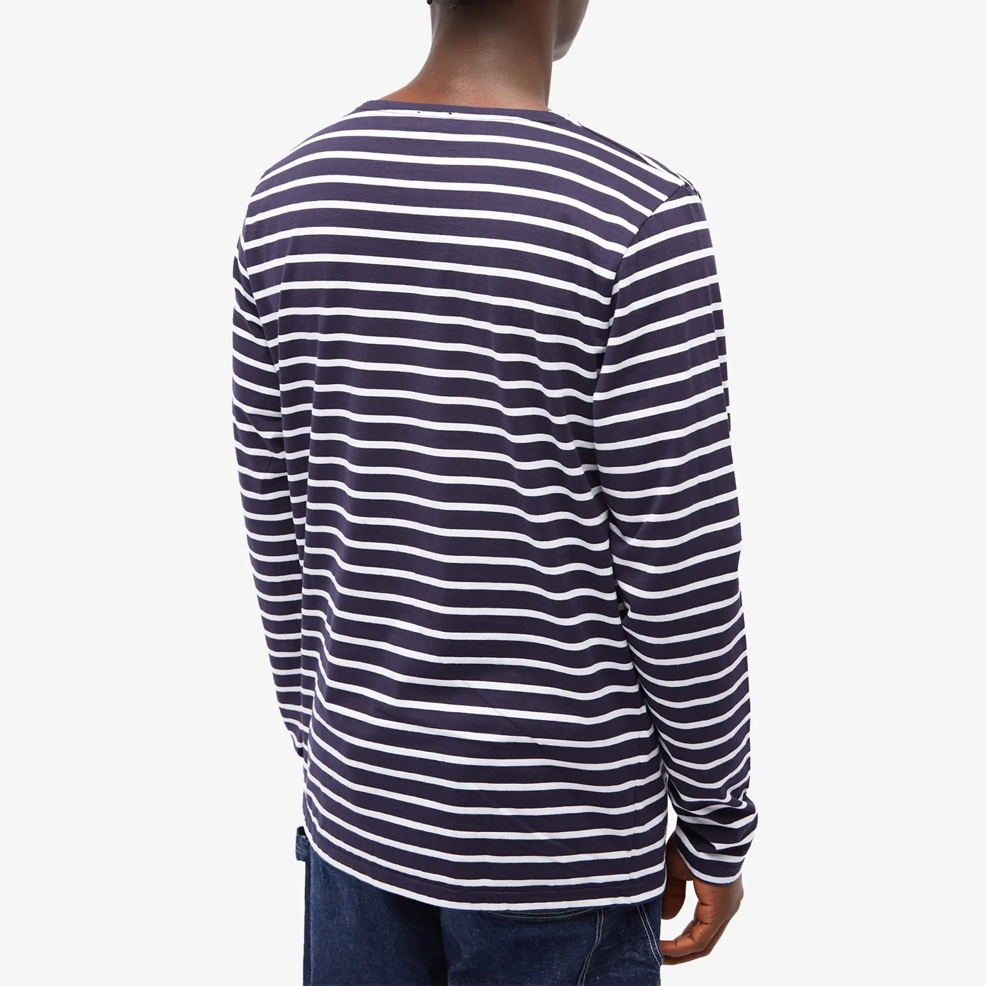 Armor-Lux Men's Long Sleeve Mariniere T-Shirt Navy/White