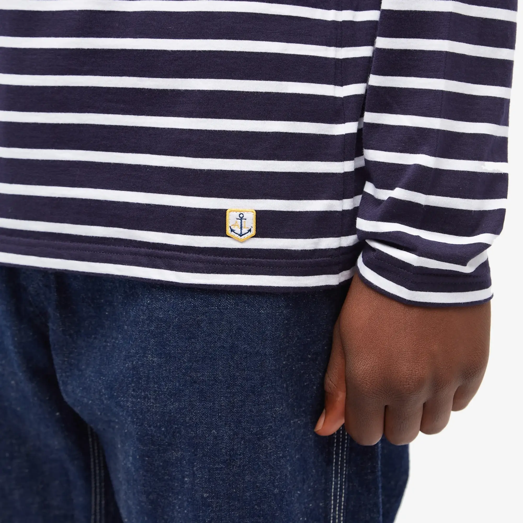 Armor-Lux Men's Long Sleeve Mariniere T-Shirt Navy/White