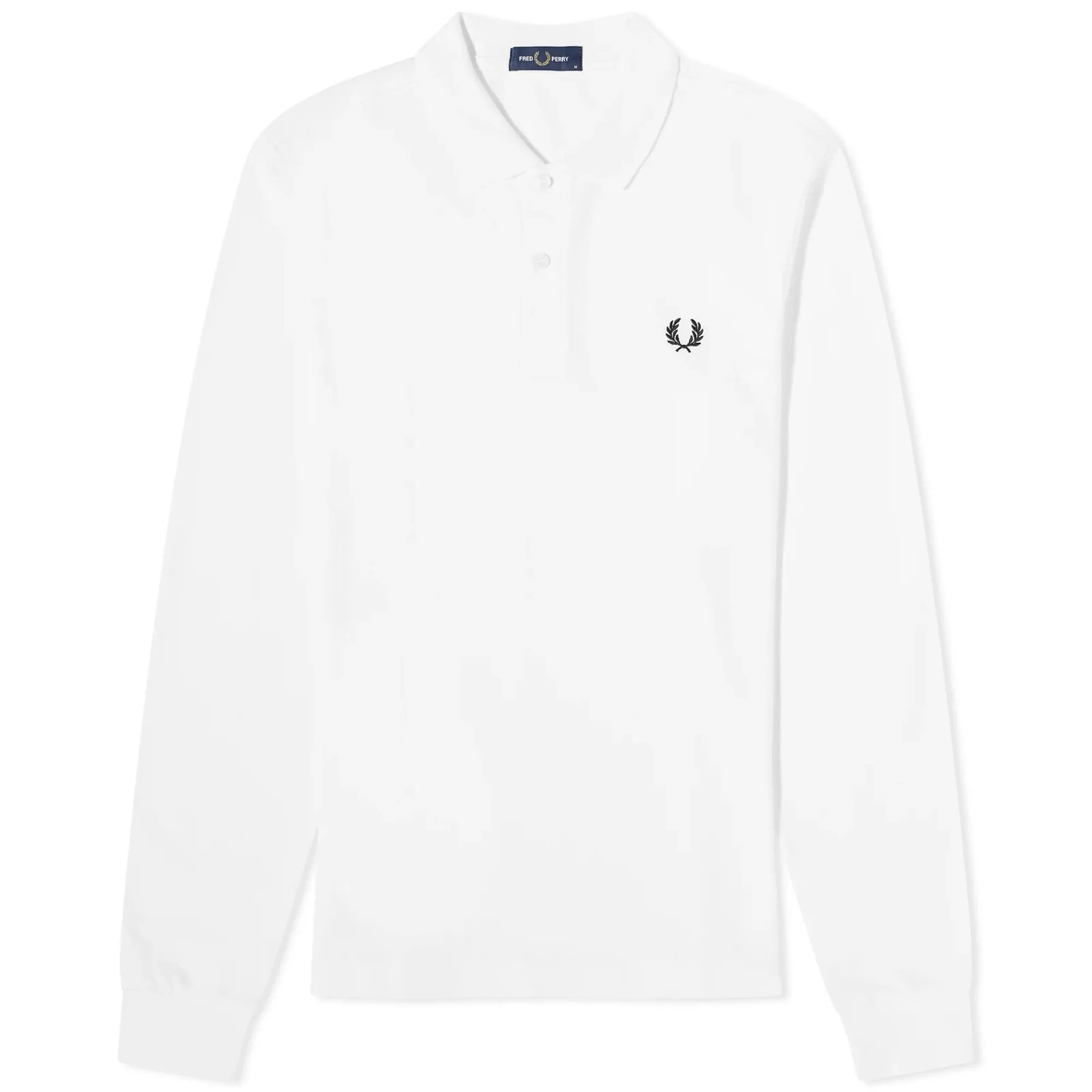 Fred Perry Men's Long Sleeve Plain Polo White