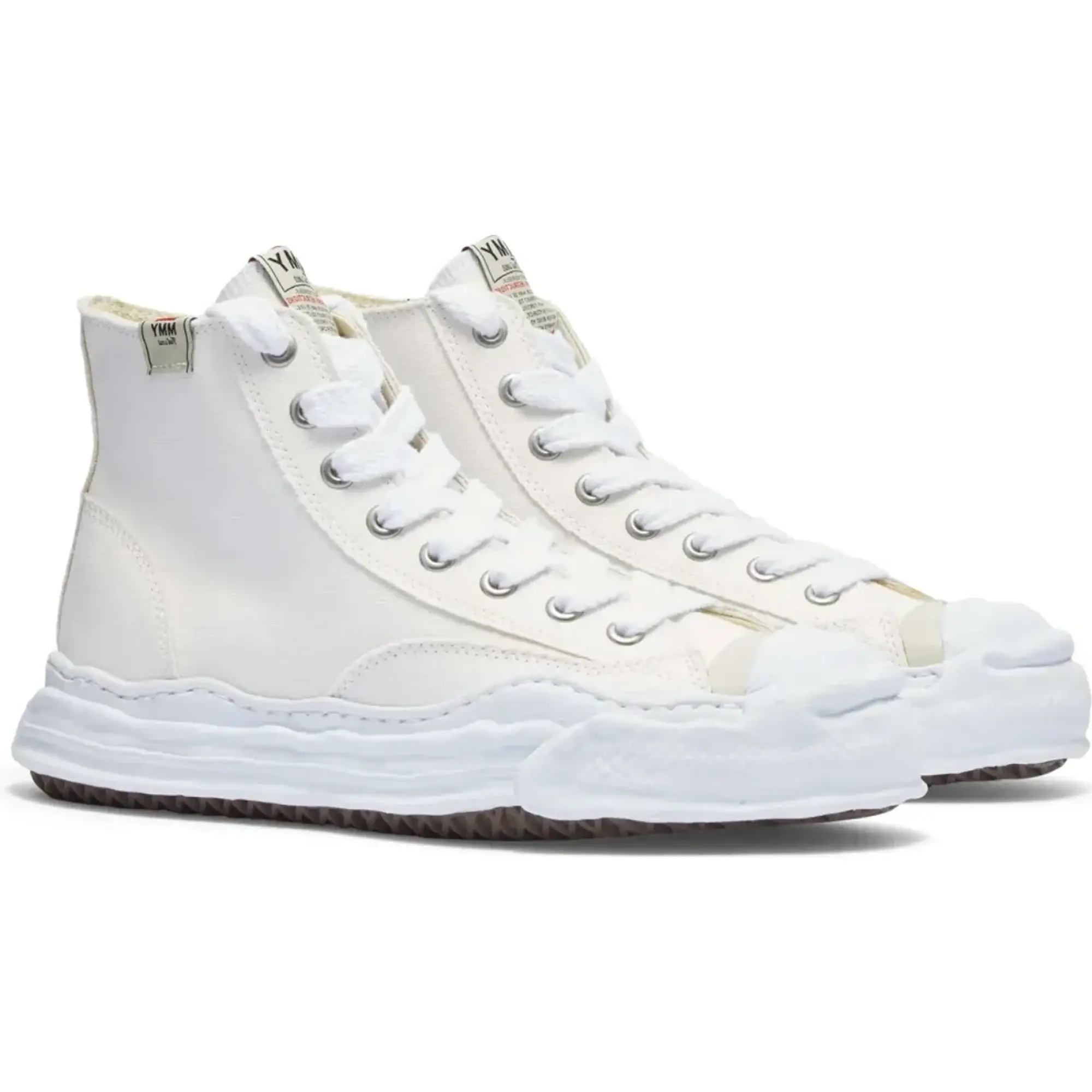 Maison MIHARA YASUHIRO Men's Hank High Original Sole Toe Cap Canvas Sneaker White
