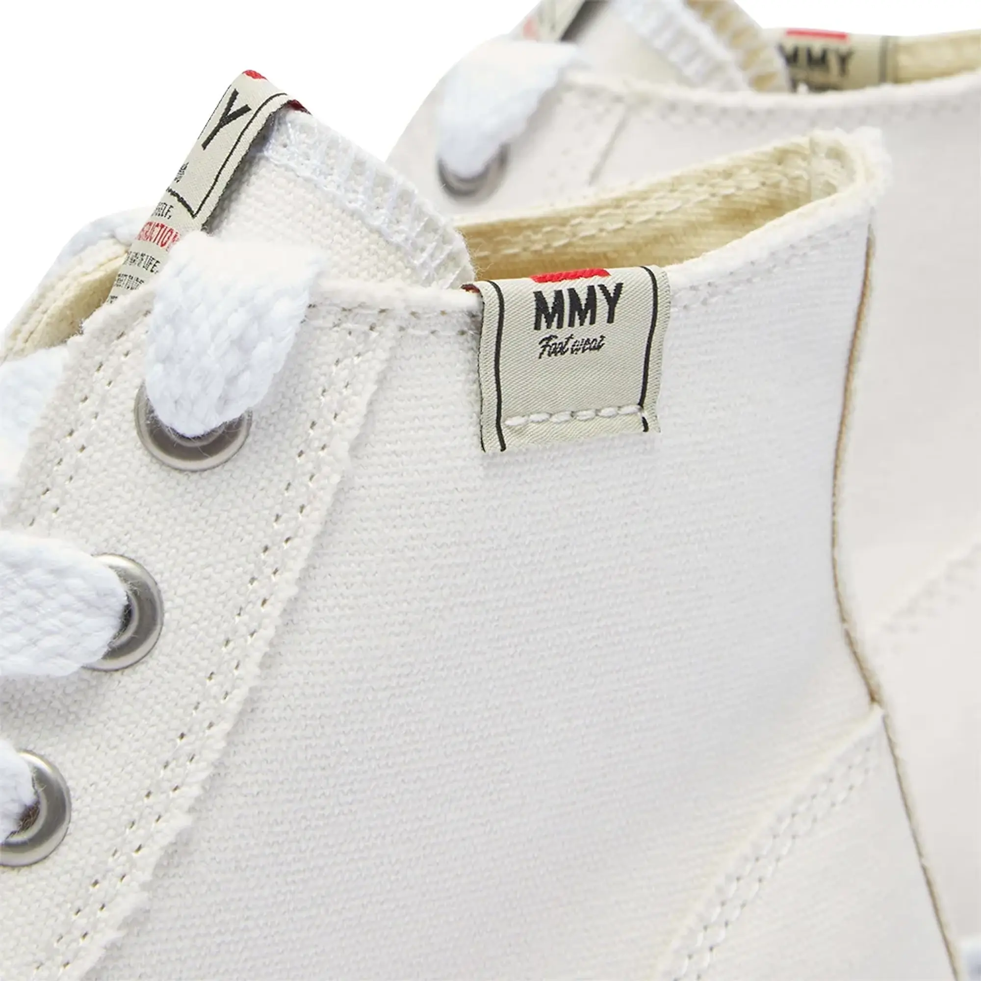 Maison MIHARA YASUHIRO Men's Hank High Original Sole Toe Cap Canvas Sneaker White