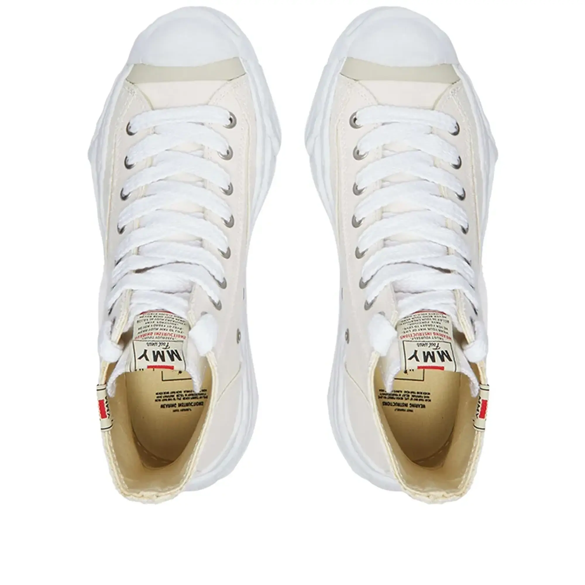 Maison MIHARA YASUHIRO Men's Hank High Original Sole Toe Cap Canvas Sneaker White