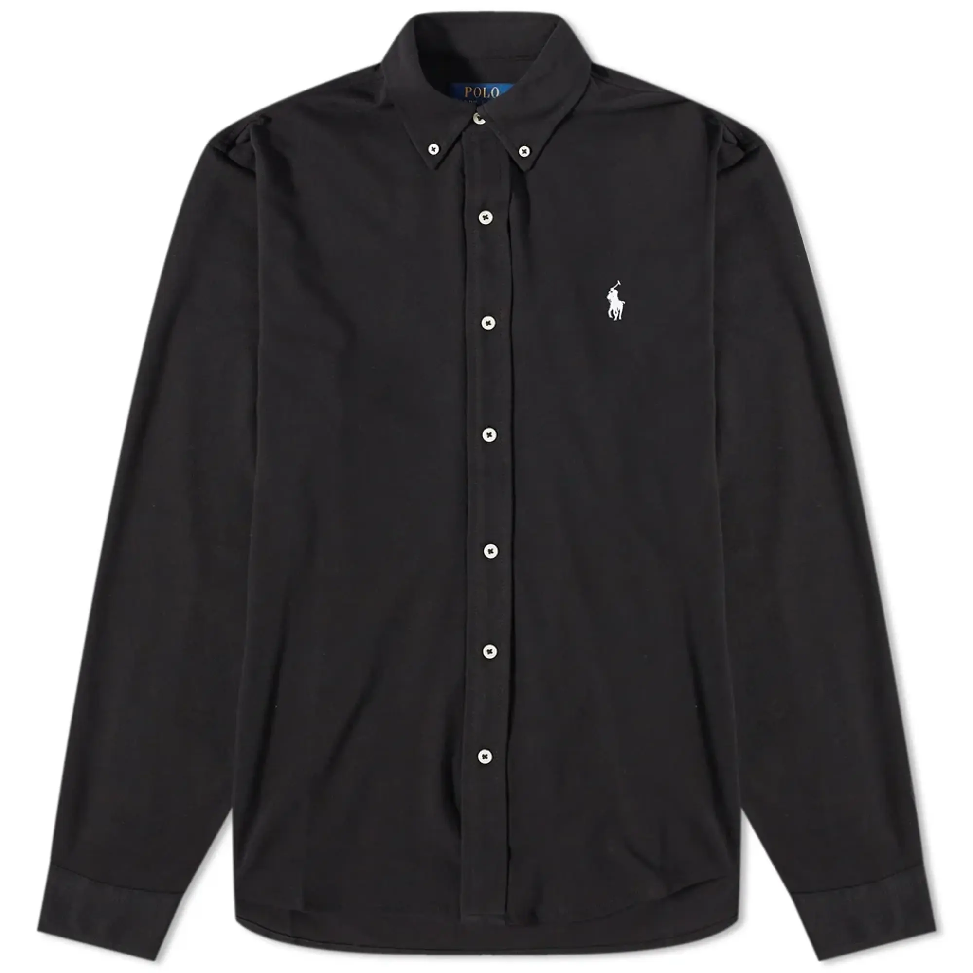 Polo Ralph Lauren Men's Pique Button Down Oxford Shirt Polo Black