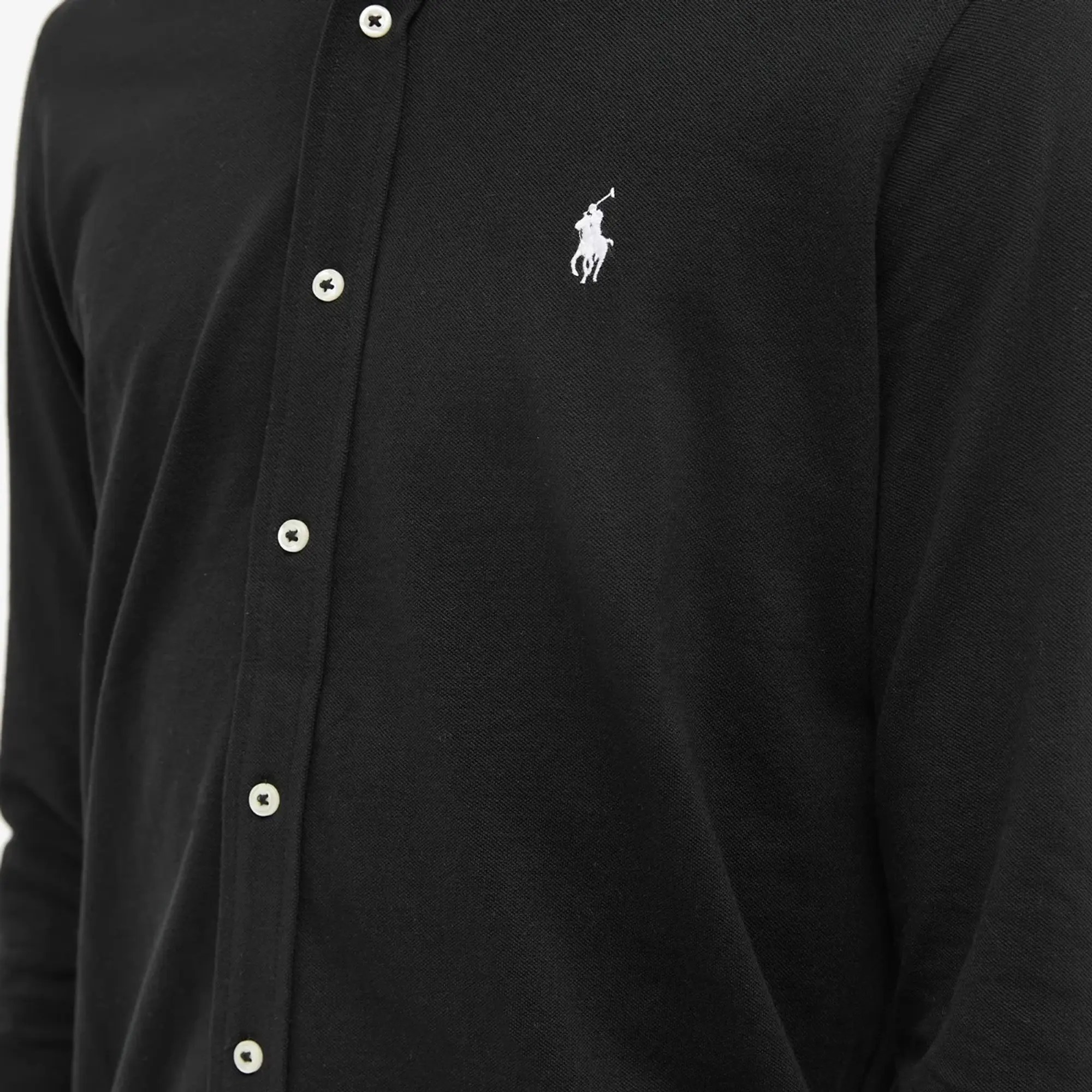 Polo Ralph Lauren Men's Pique Button Down Oxford Shirt Polo Black