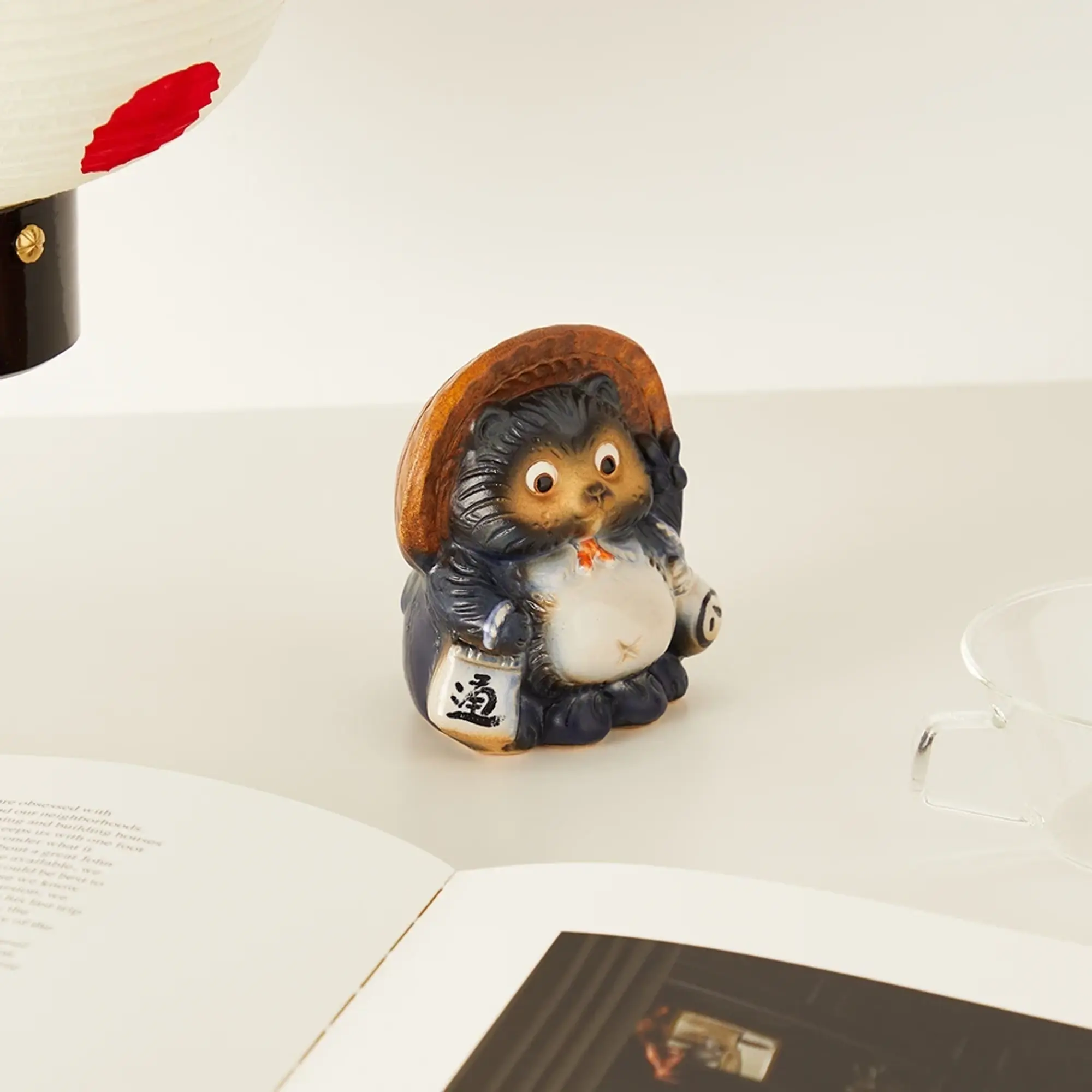 BEAMS JAPAN Fortune Raccoon Dog Piggy Bank Navy