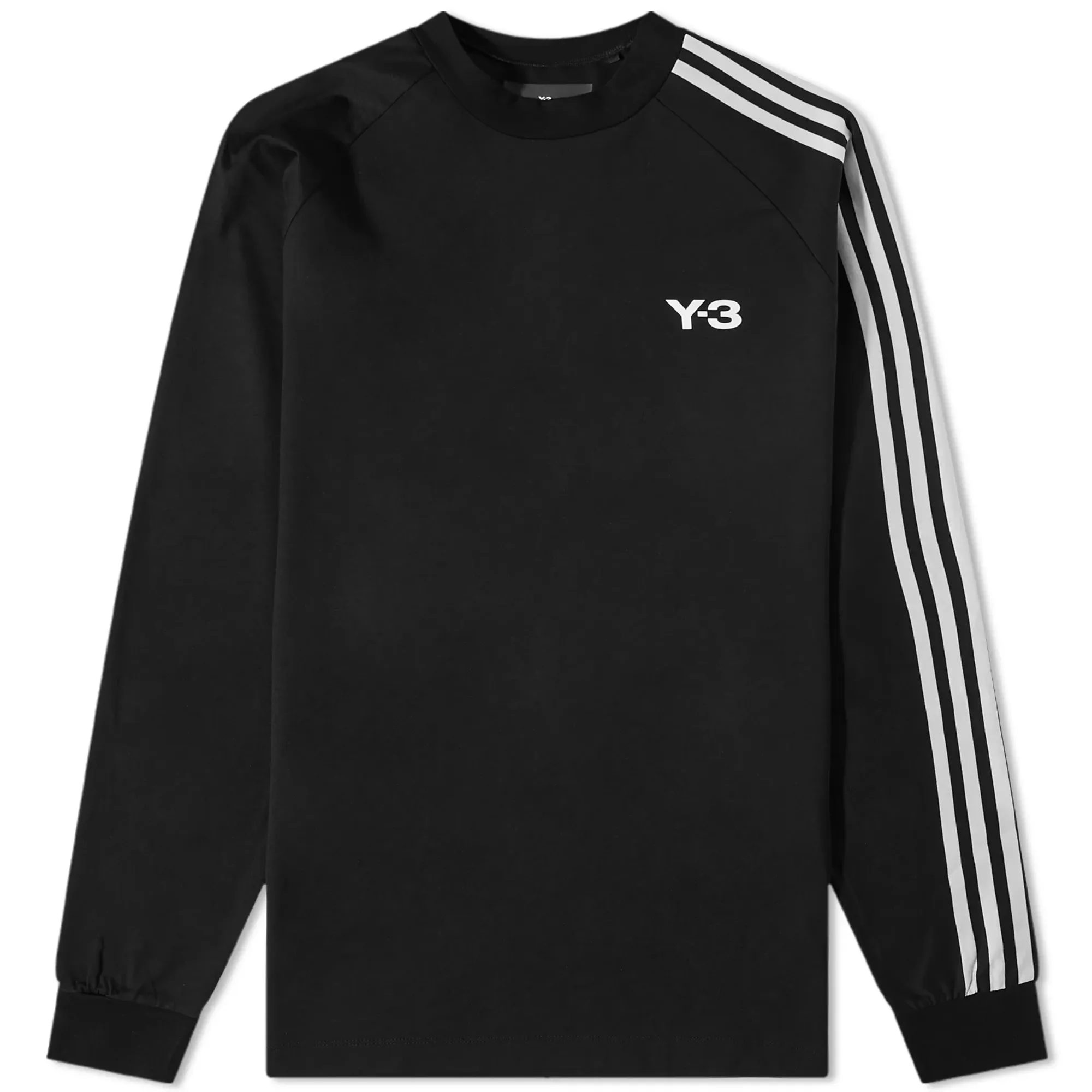 Y-3 3 Stripe Long Sleeve T-Shirt Black/Off White