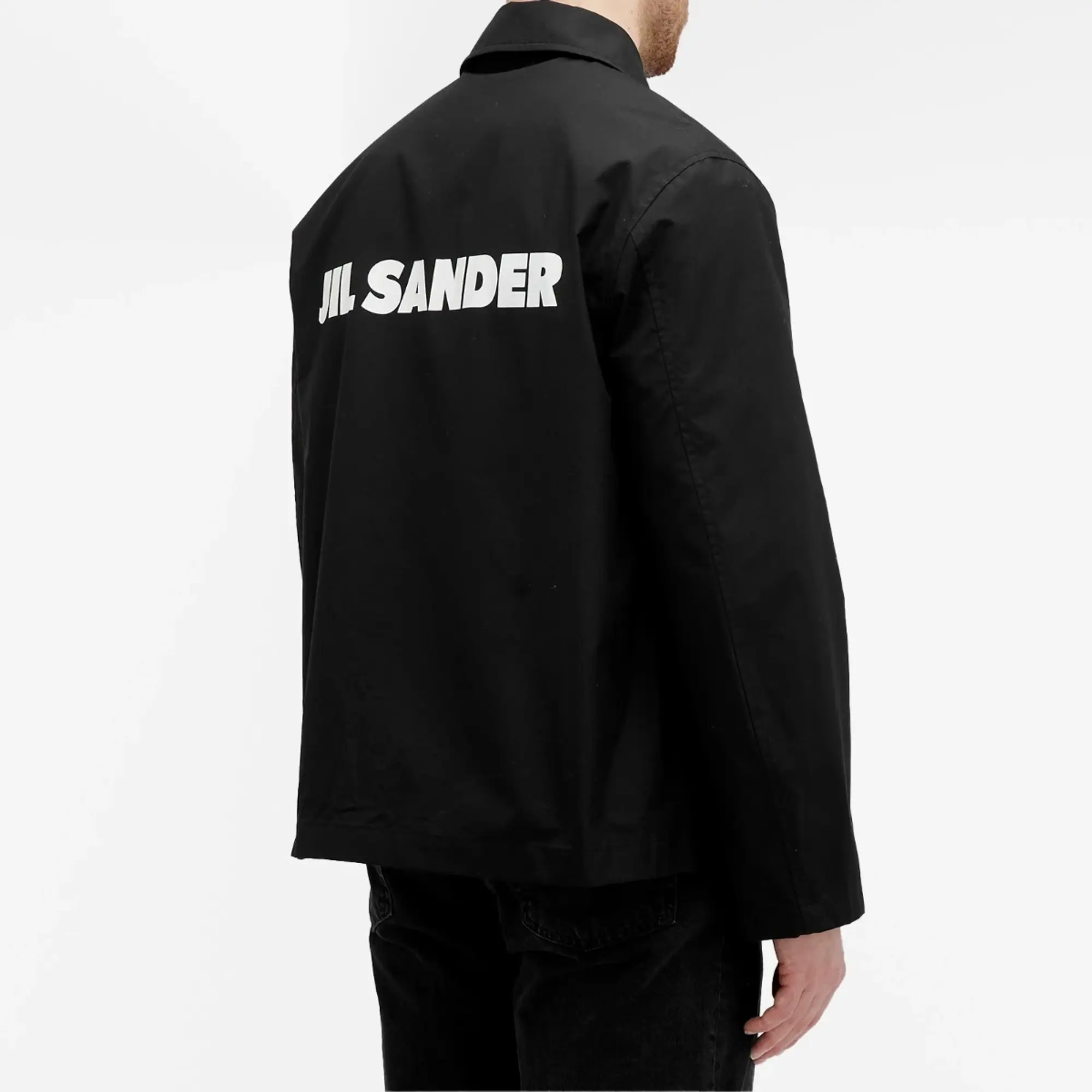 Jil Sander Men's Back Logo Coach Jacket Black