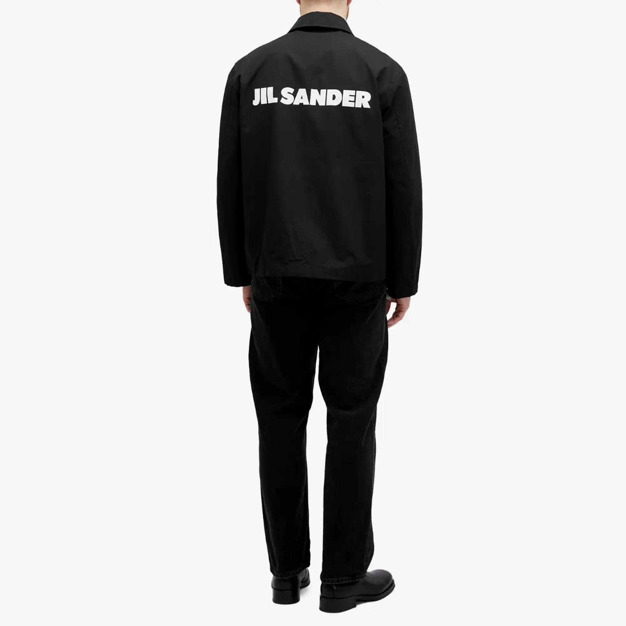 Jil Sander Men's Back Logo Coach Jacket Black