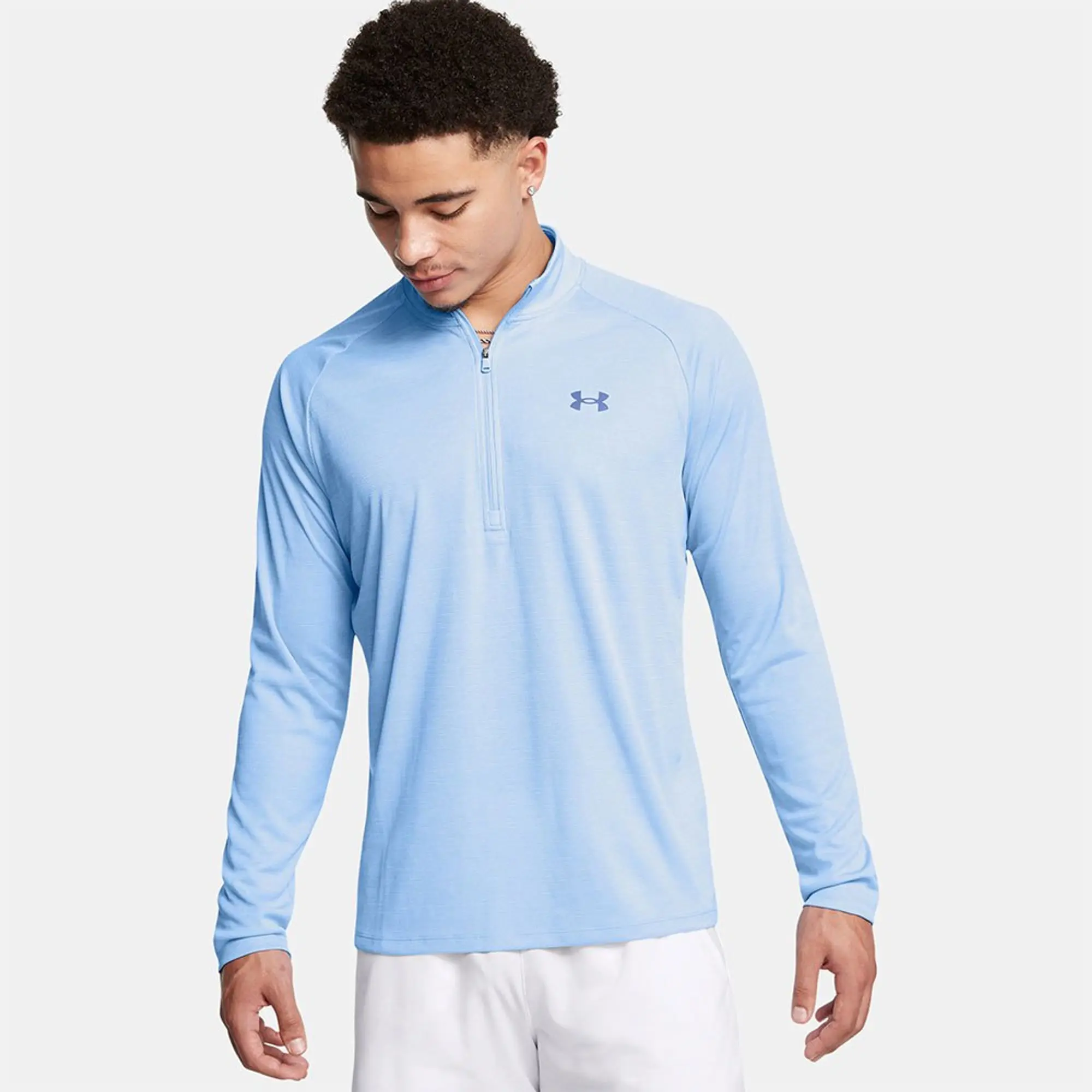 Under Armour UA Tech Textured Half Zip Top - Blue - Size L - Blue