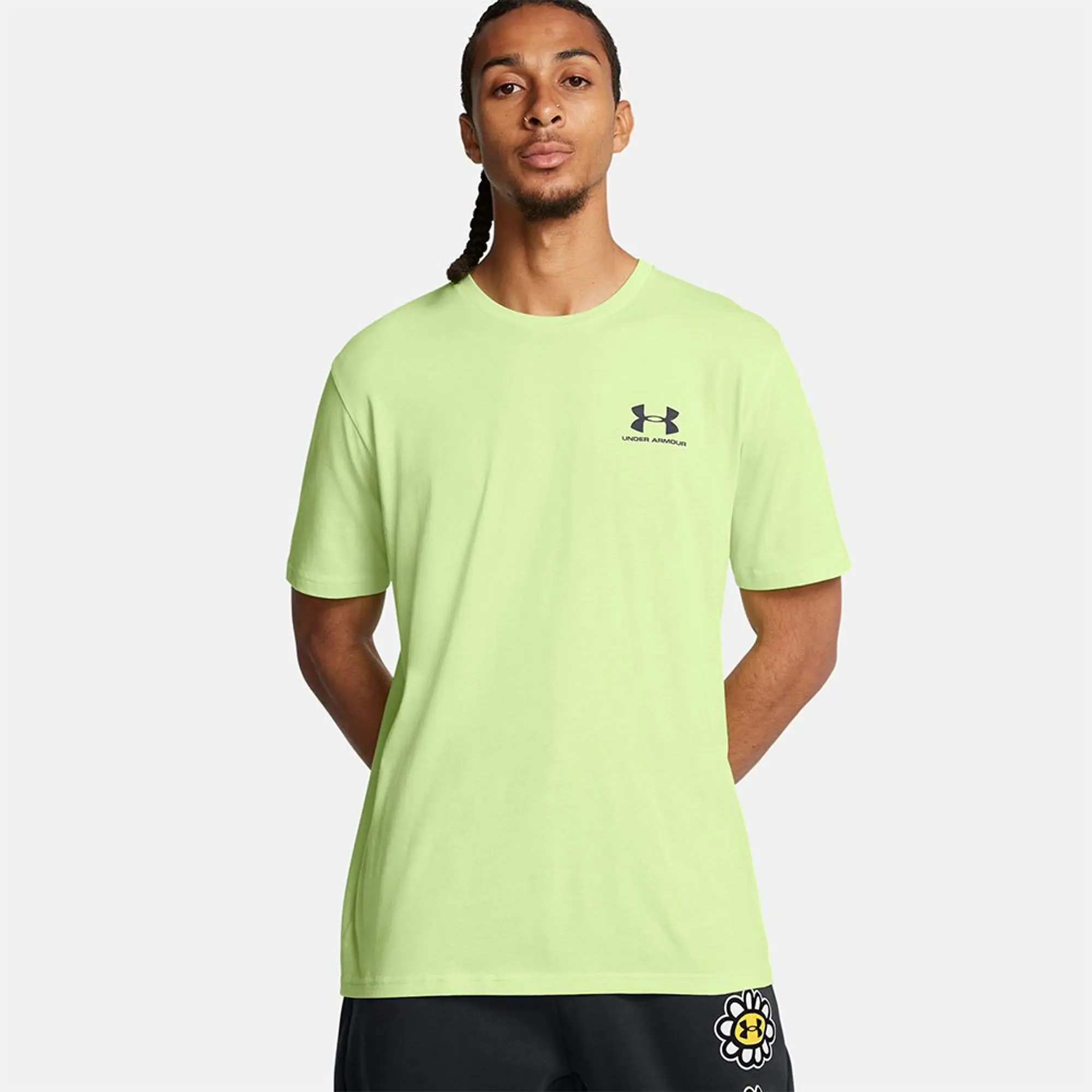 Men's  Under Armour  Left Chest Logo Short Sleeve Morph Green / Black L