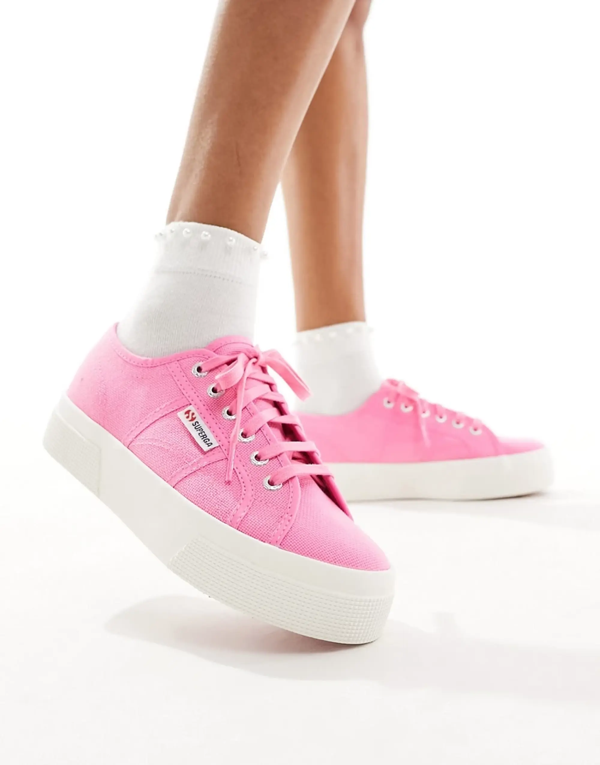 Superga 2790 Pink Flatform Trainers S21384W AT7 FOOTY.COM