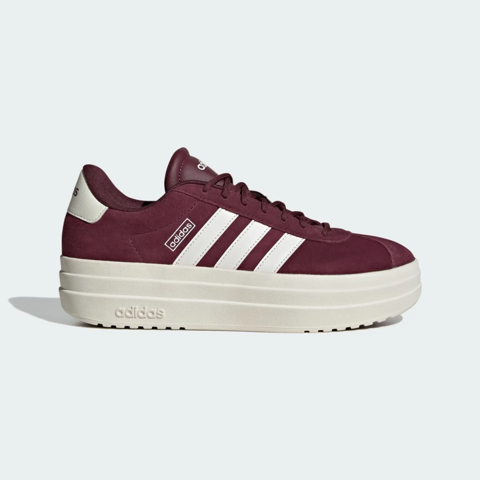 adidas vl court bold trainers in burgundy