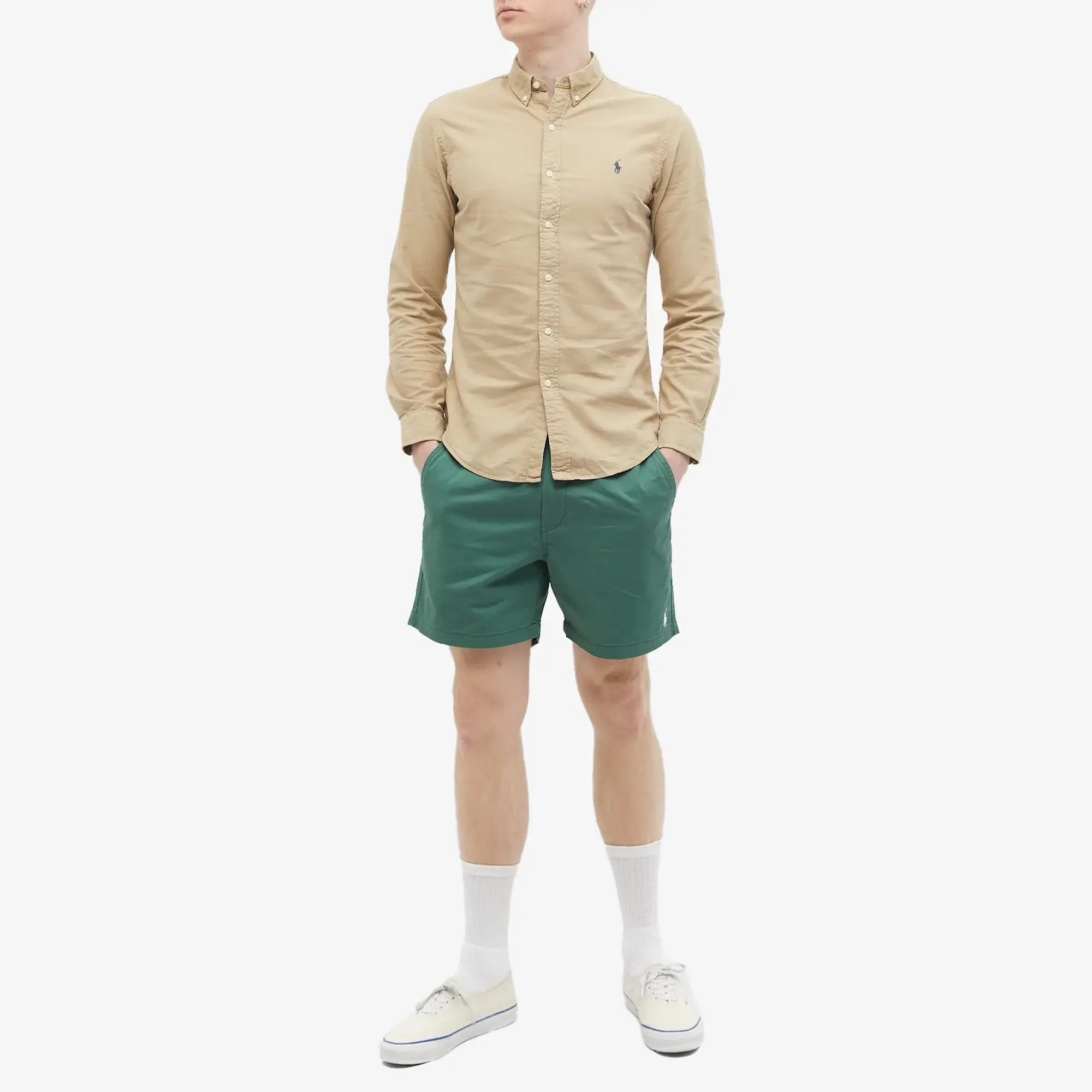 Polo Ralph Lauren Men's Garment Dye Button Down Shirt Surrey Tan